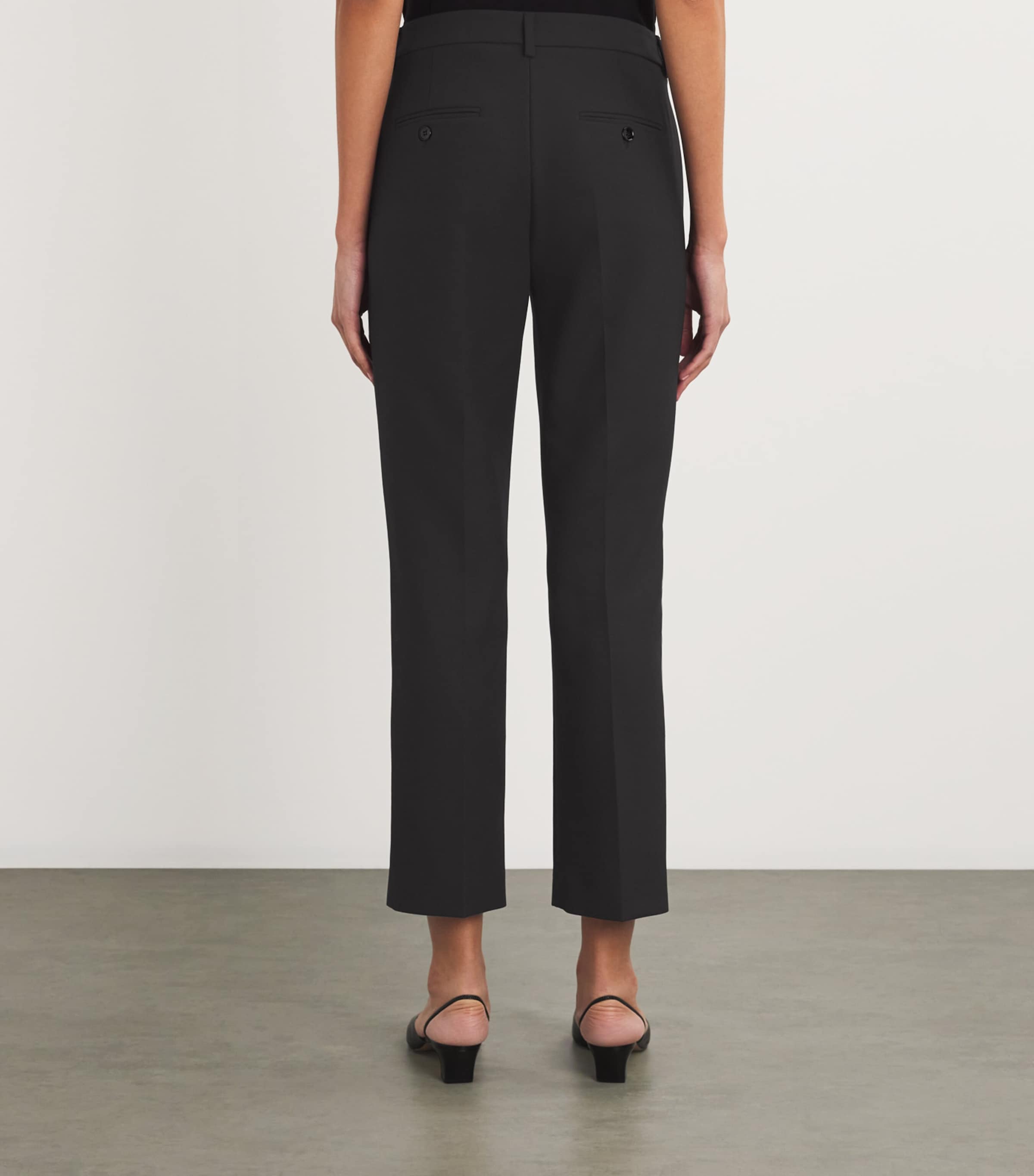 Straight Tailored Trousers BLACK Image 4