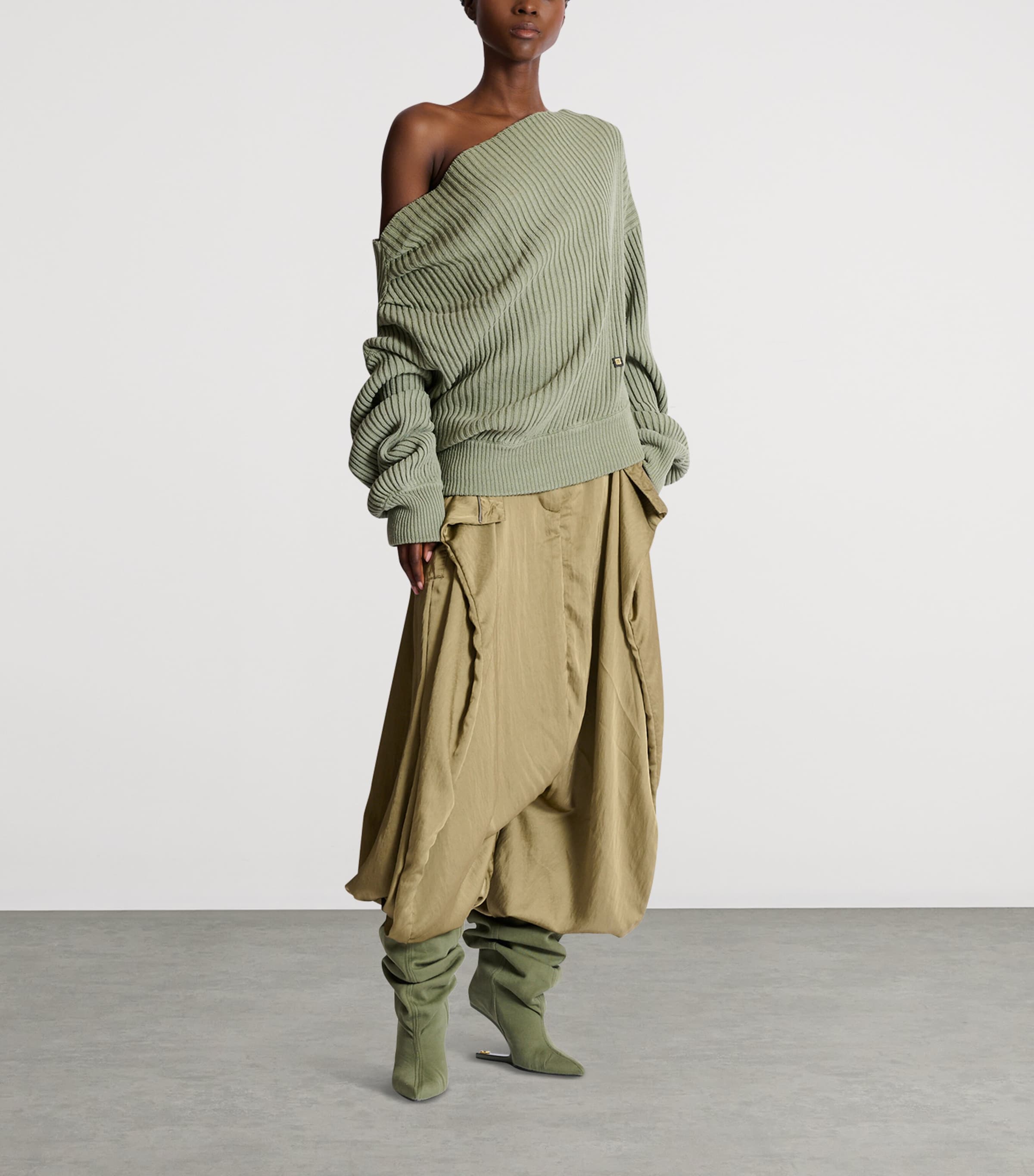 Silk Draped One-Shoulder Top 7EU SAUGE Image 4