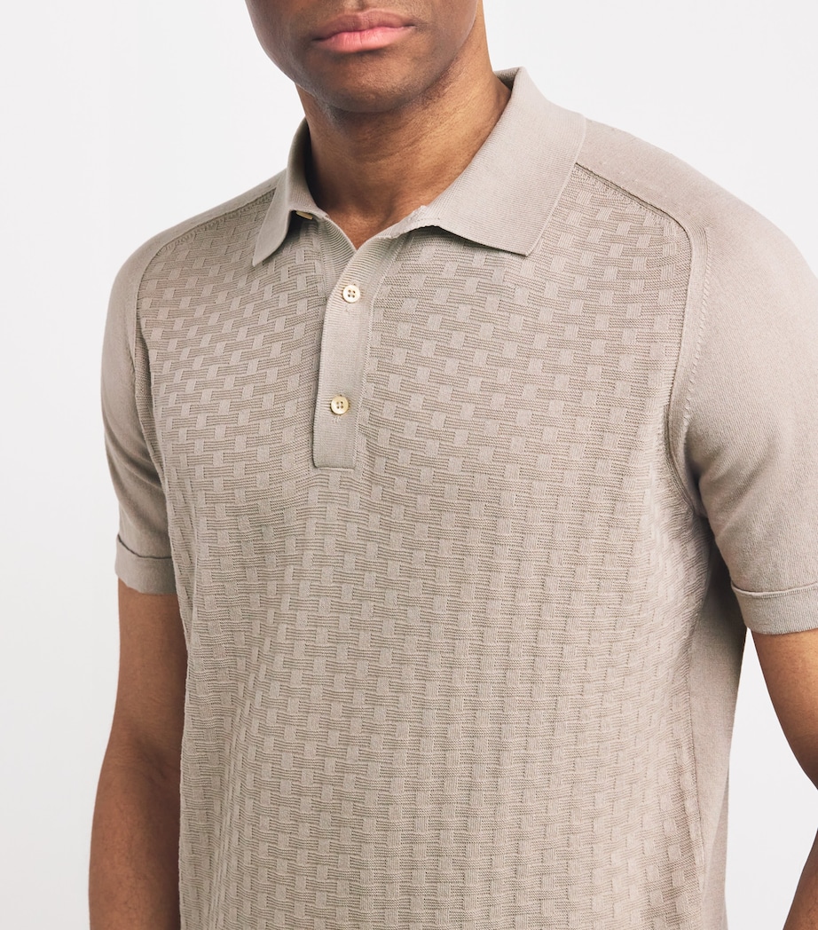 Cotton Textured Polo Shirt 025 GRY PC DYE STEEL Image 6