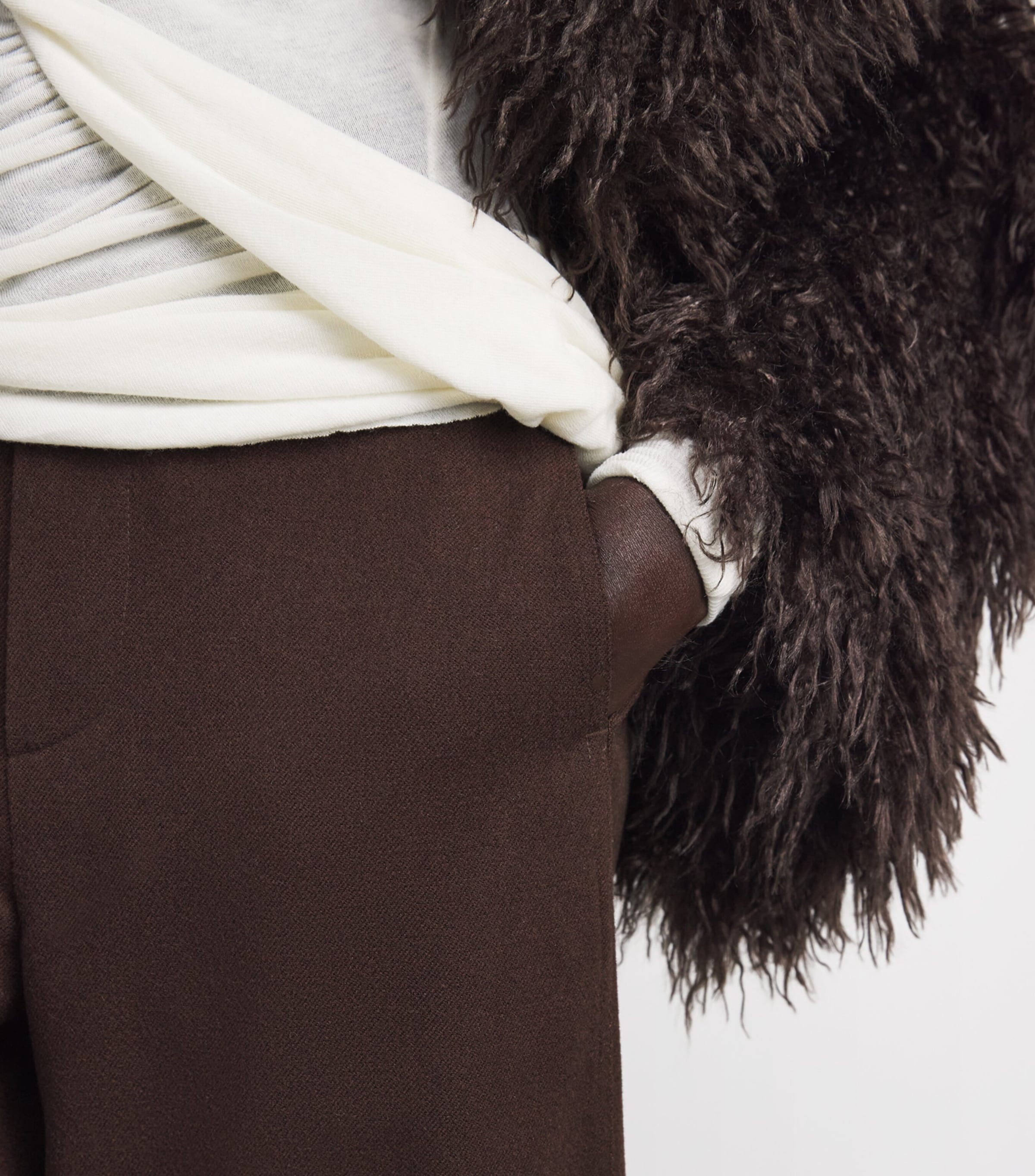 Source Unknown Womens Hopsack Klive Barrel Trousers Br Image 3