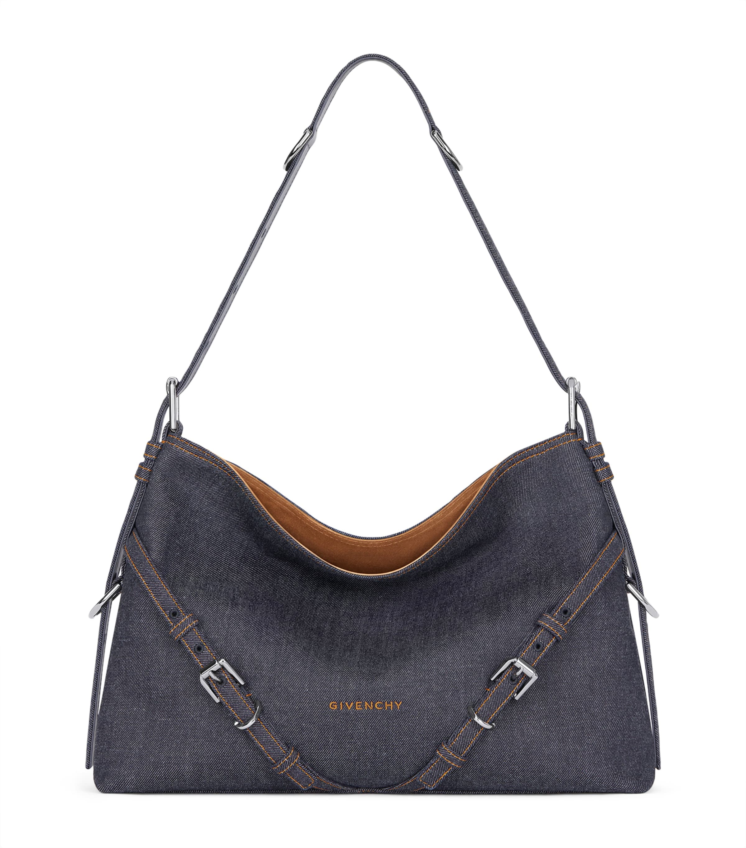 Givenchy Womens Medium Denim Voyou Shoulder Bag Indigo Blue Image 1