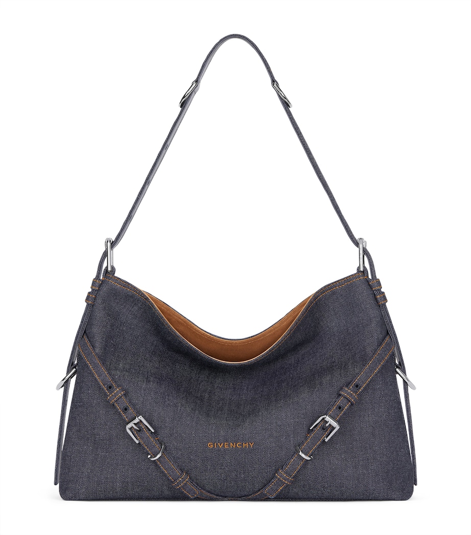 Givenchy Womens Medium Denim Voyou Shoulder Bag Indigo Blue Image 1