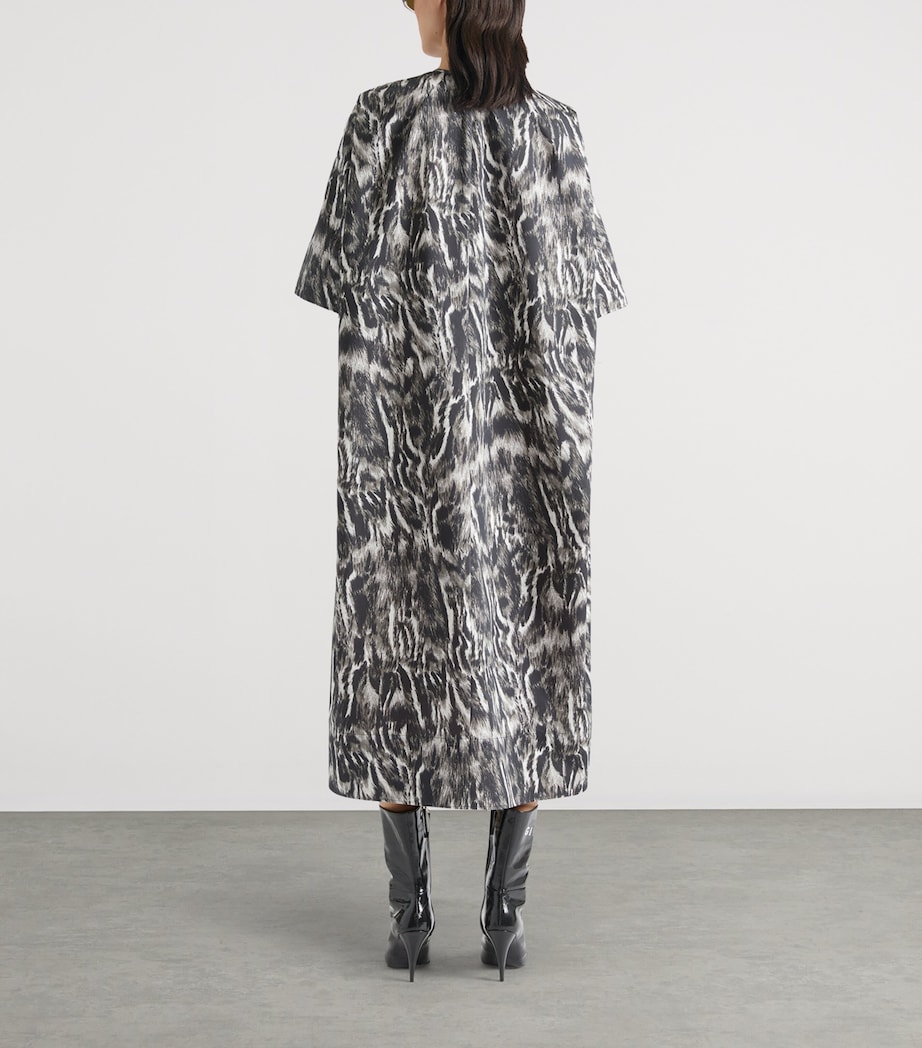 Cotton-Blend Printed Midi Dress GREY MIX Image 3