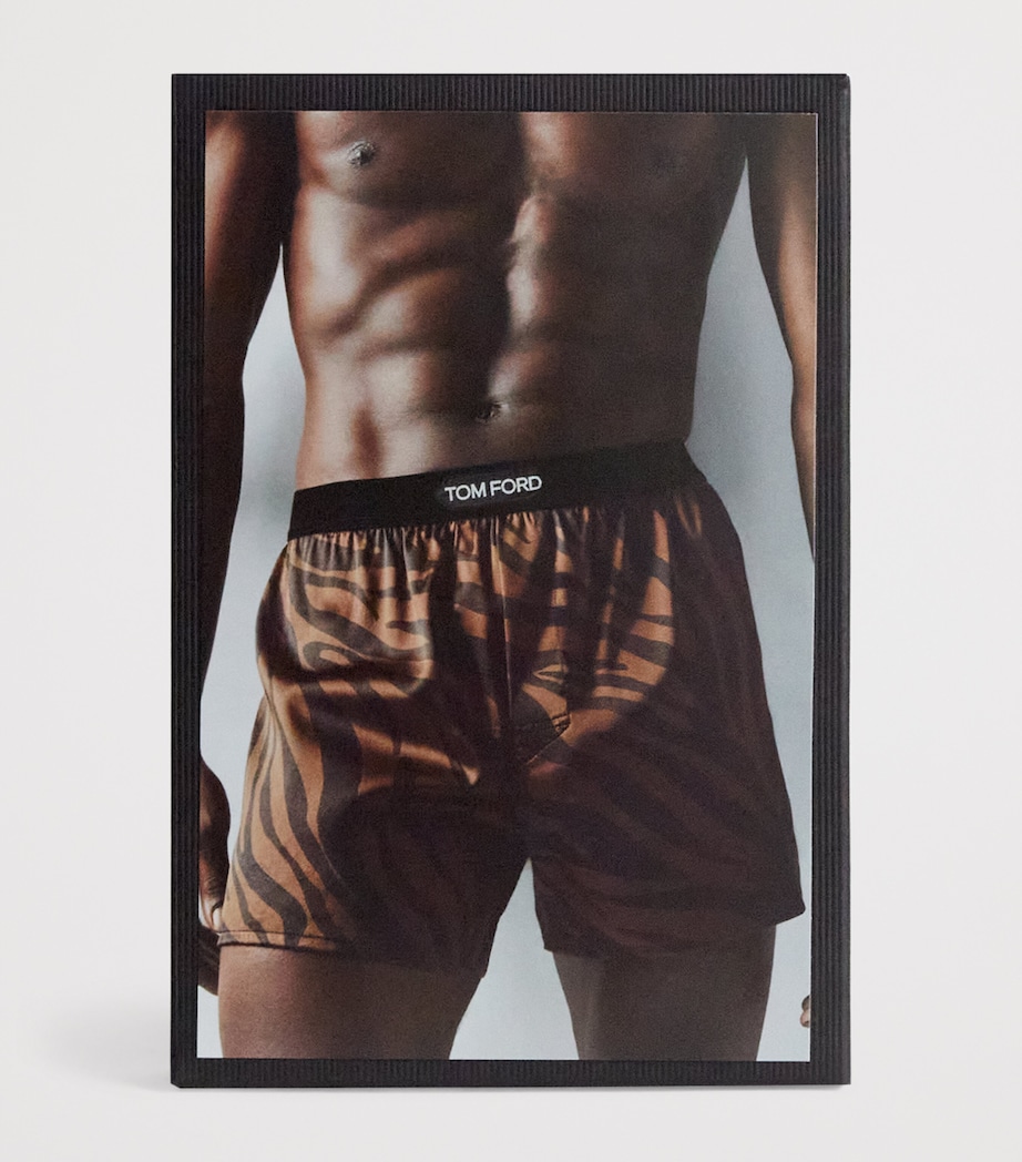 Stretch-Silk Polka-Dot Boxers 218CHOCOLATE/CARAMEL Image 2