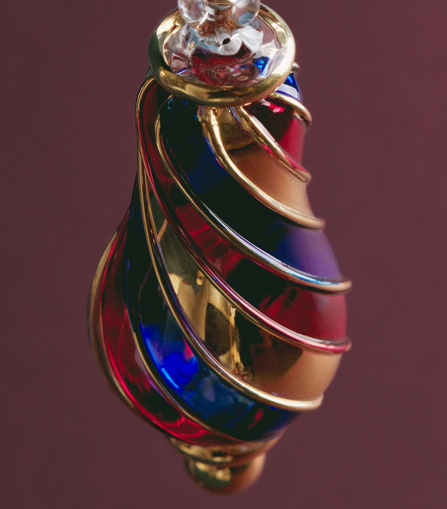 Artifactually Glass Oxford Drop Bauble Red/blue/gold Image 2