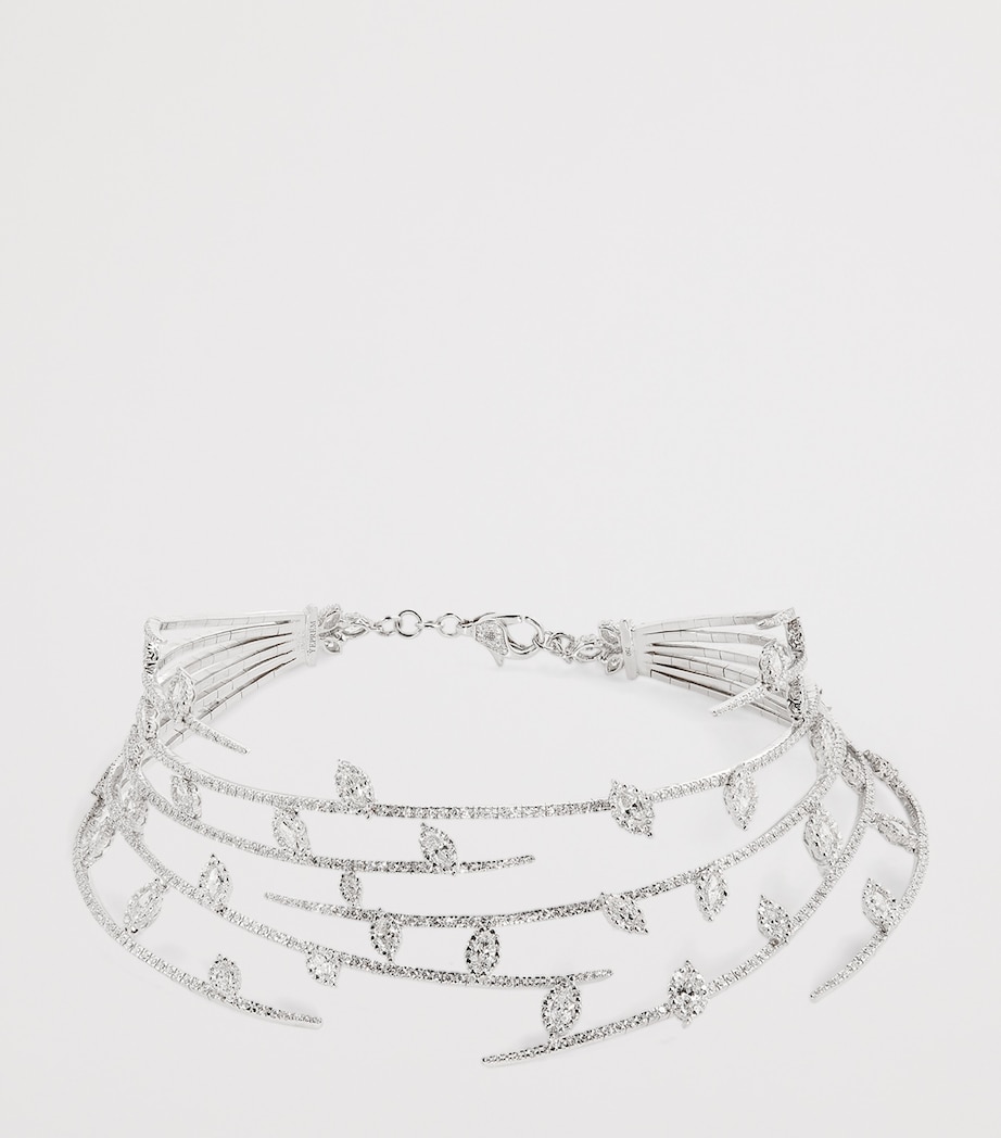 White Gold and Diamond Y-Couture Choker WHITE GOLD Image 2