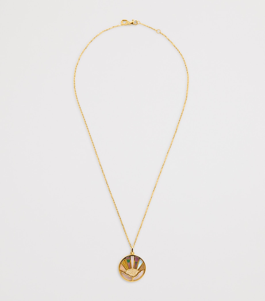 Yellow Gold, Diamond and Pearl Sunshine Necklace YELLOW GOLD Image 3