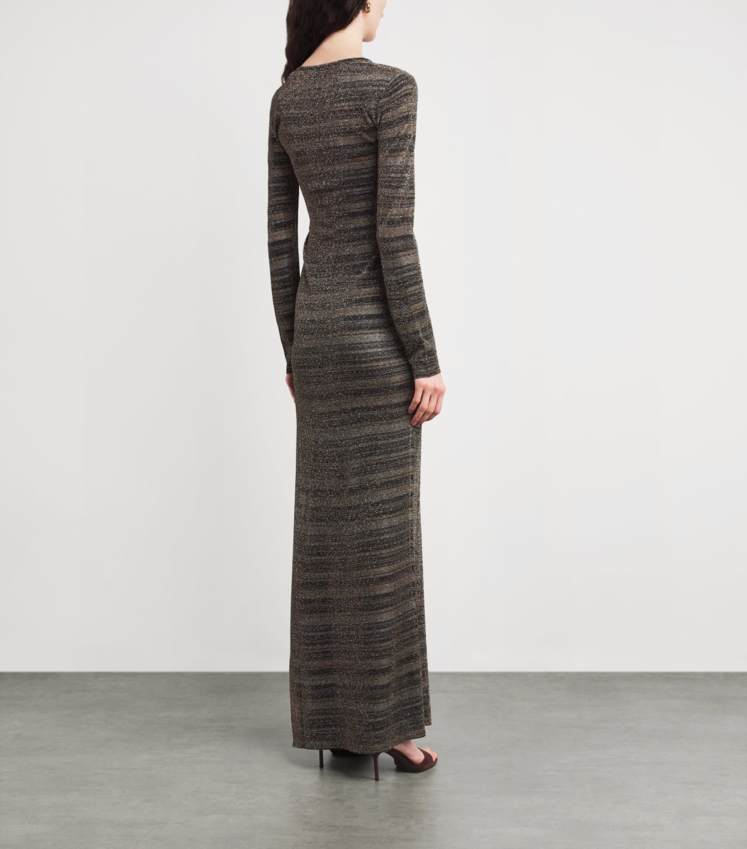 Knitted Stripe Maxi Dress SMSML GOLD/ LIGHT Image 3