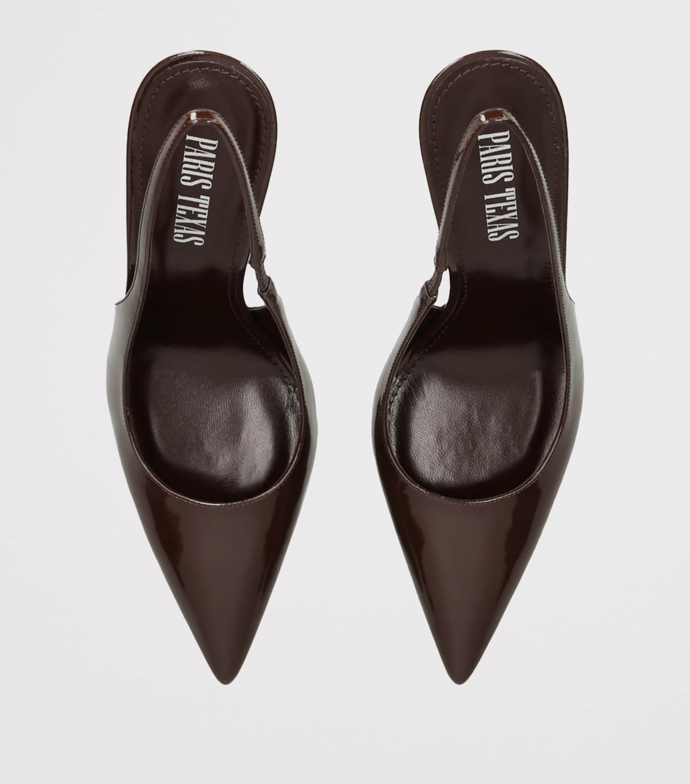 Paris Texas Patent Leather Lidia Slingback Pumps 105 Brown Image 4