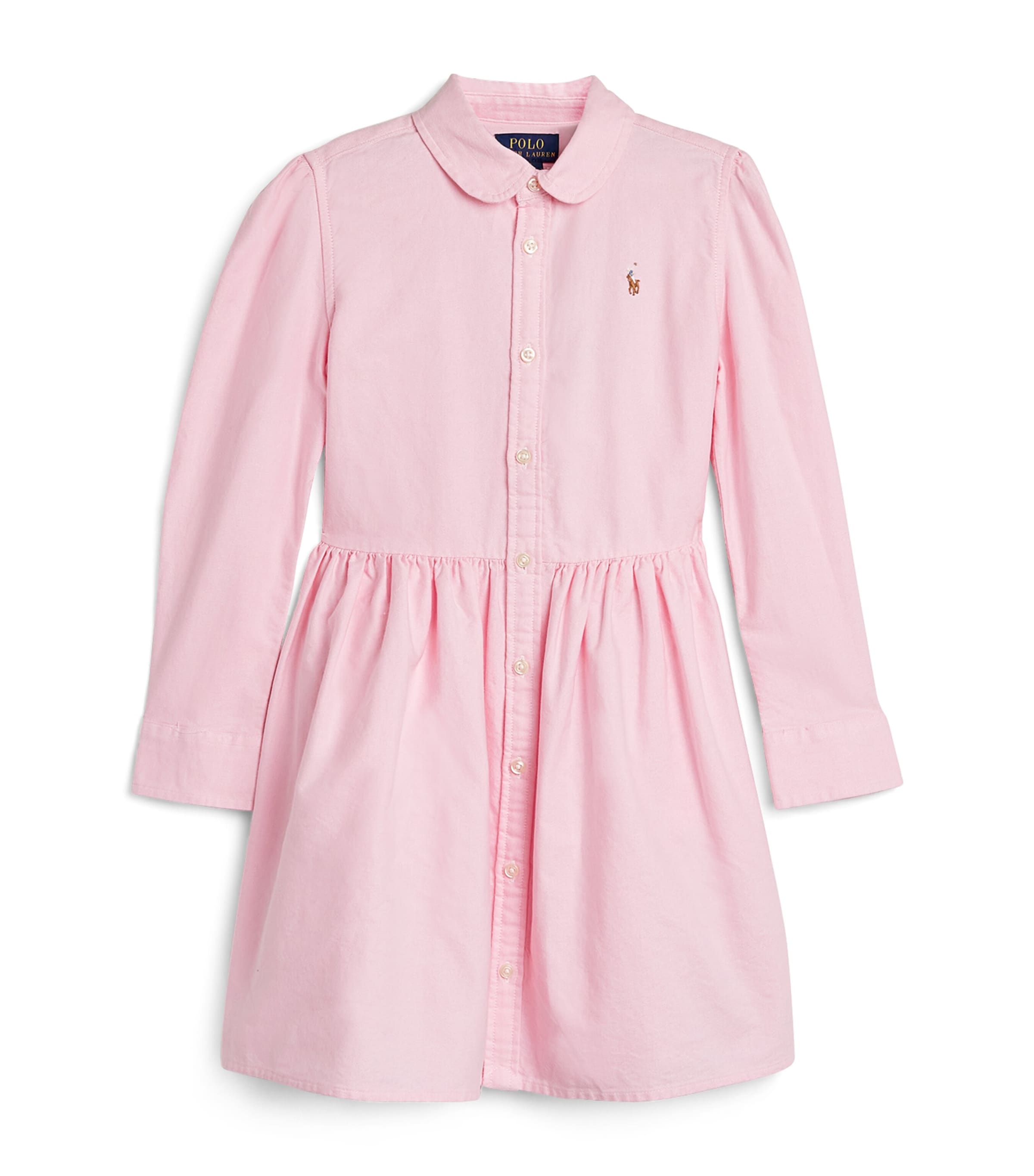 Ralph Lauren Kids' Polo Pony Cotton Shirt Dress In Pink