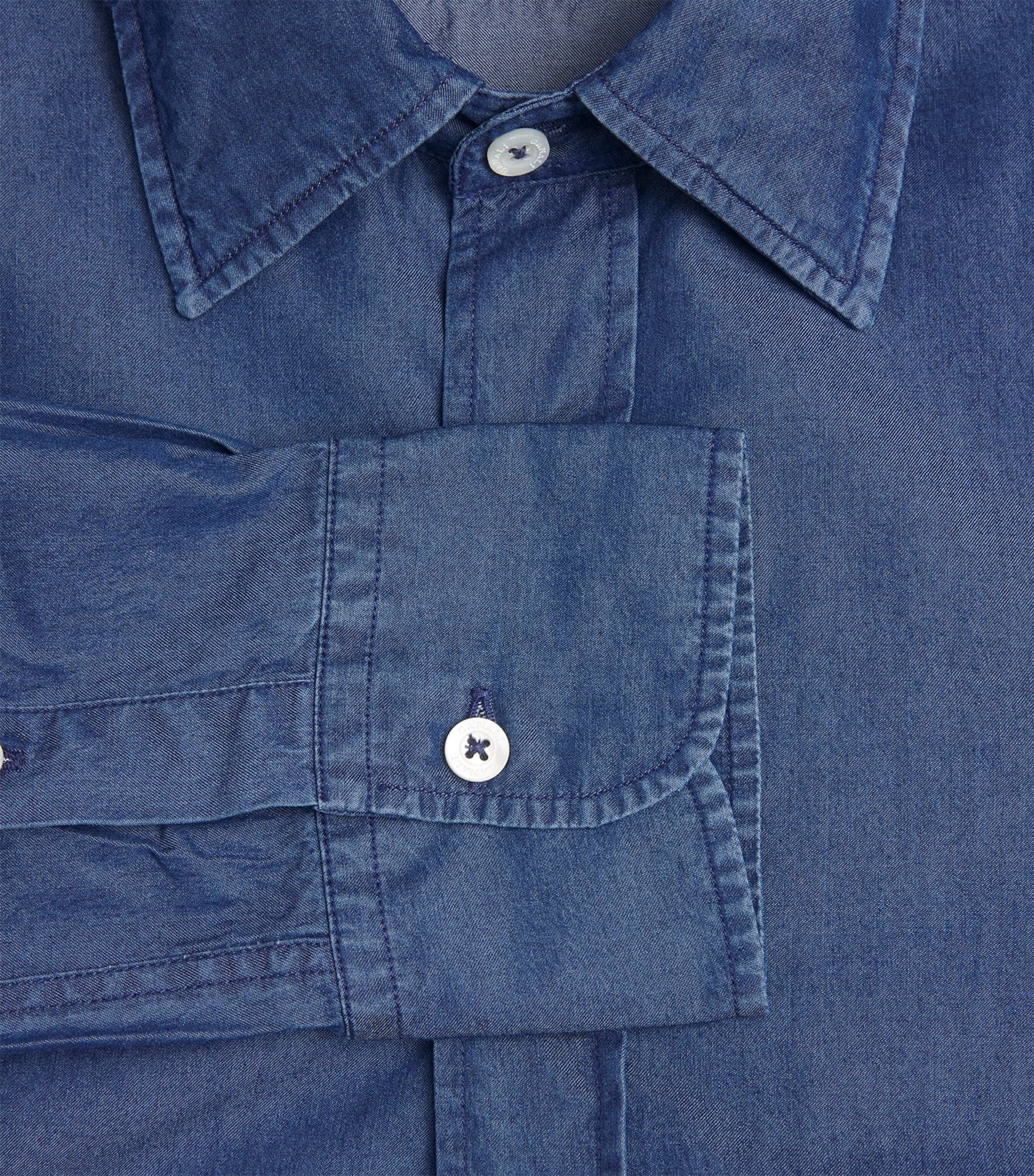 Canali Mens Denim Shirt Image 6