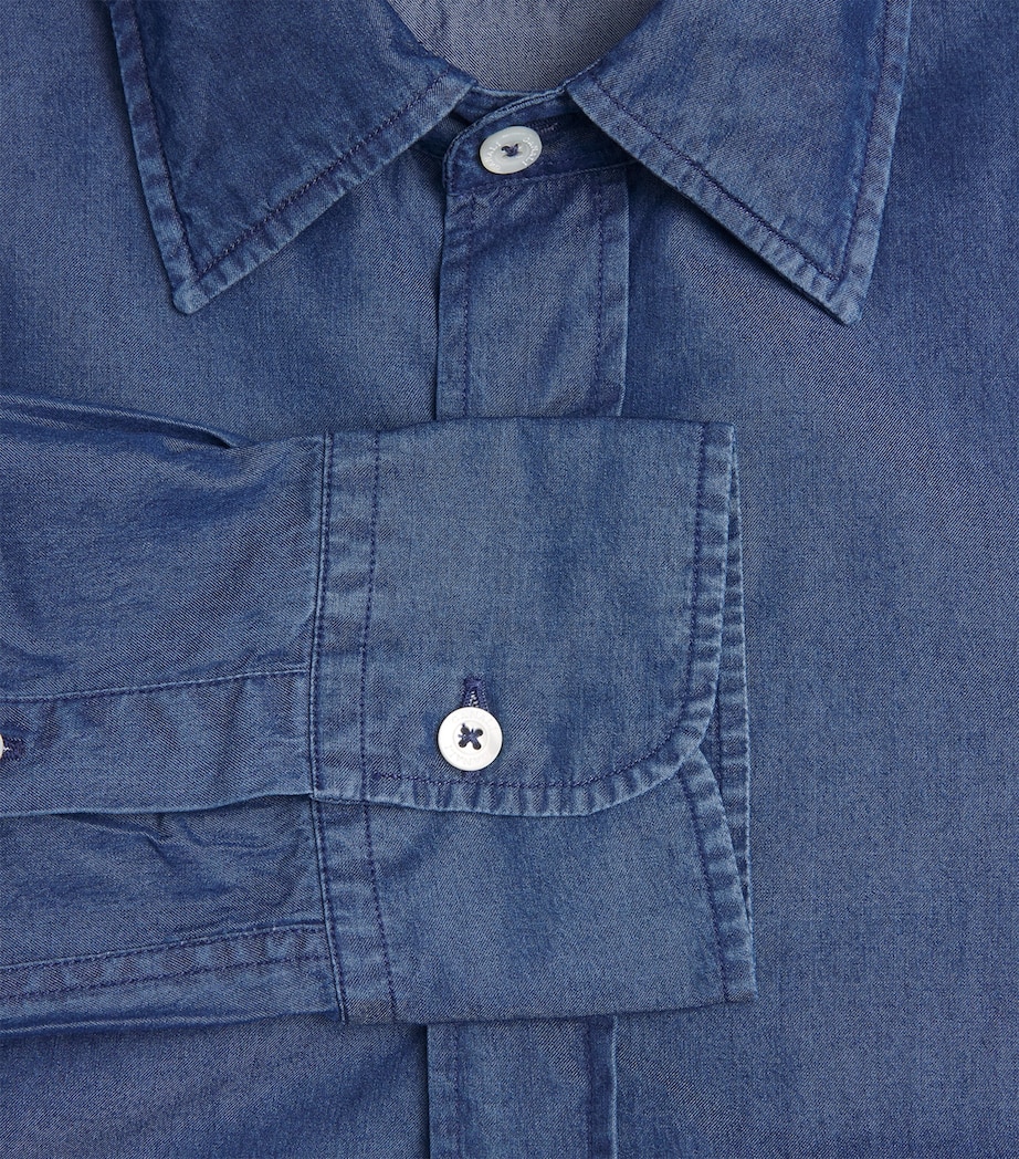 Canali Mens Denim Shirt Image 6