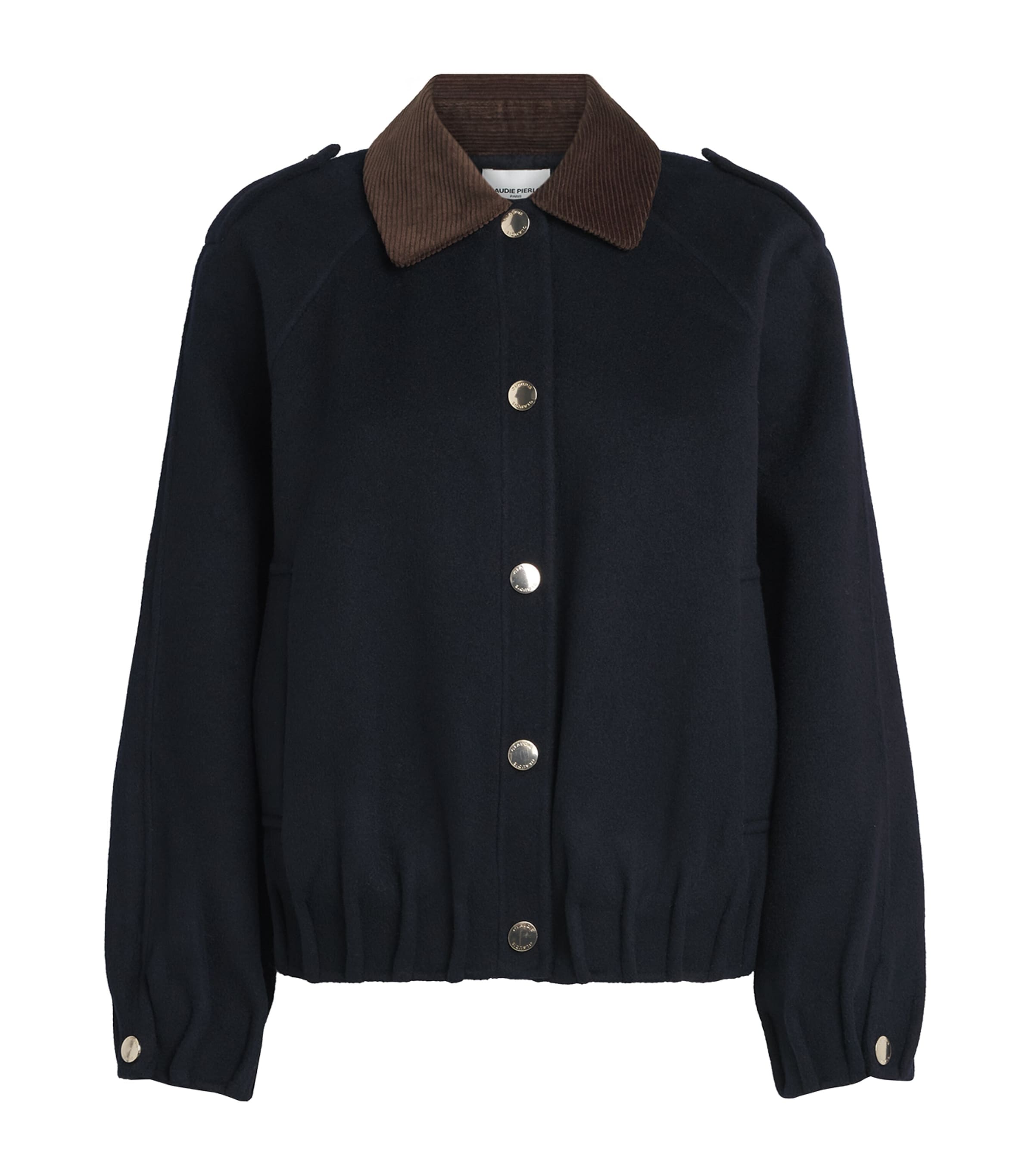 Claudie Pierlot Womens Wool-Blend Jacket Navy Image 1