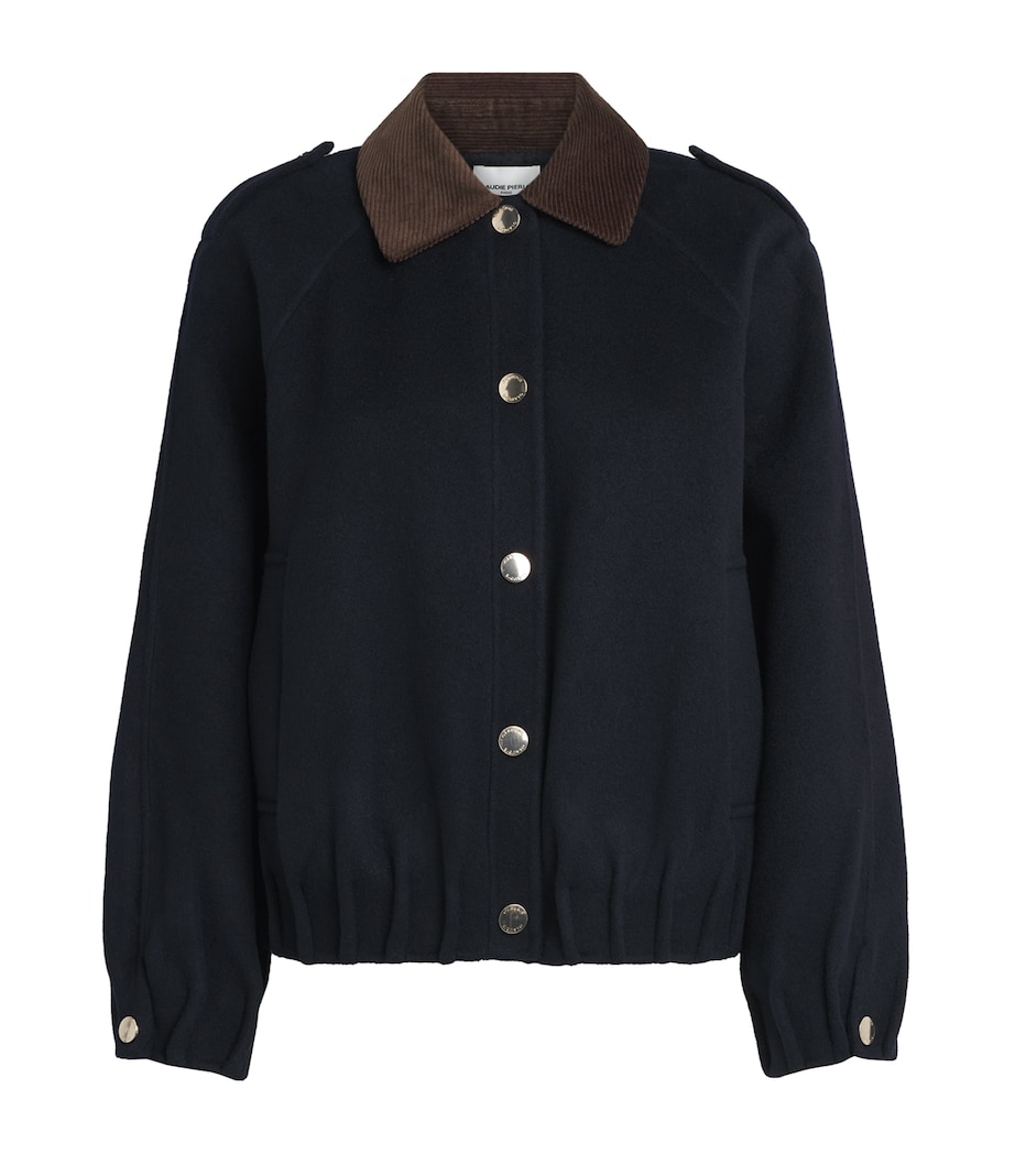 Claudie Pierlot Womens Wool-Blend Jacket Navy Image 1