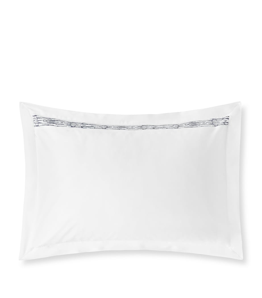 Egyptian Cotton Alentejo Pillowcase Pair (50cm x 75cm) WHITE/MIDNIGHT Image 1