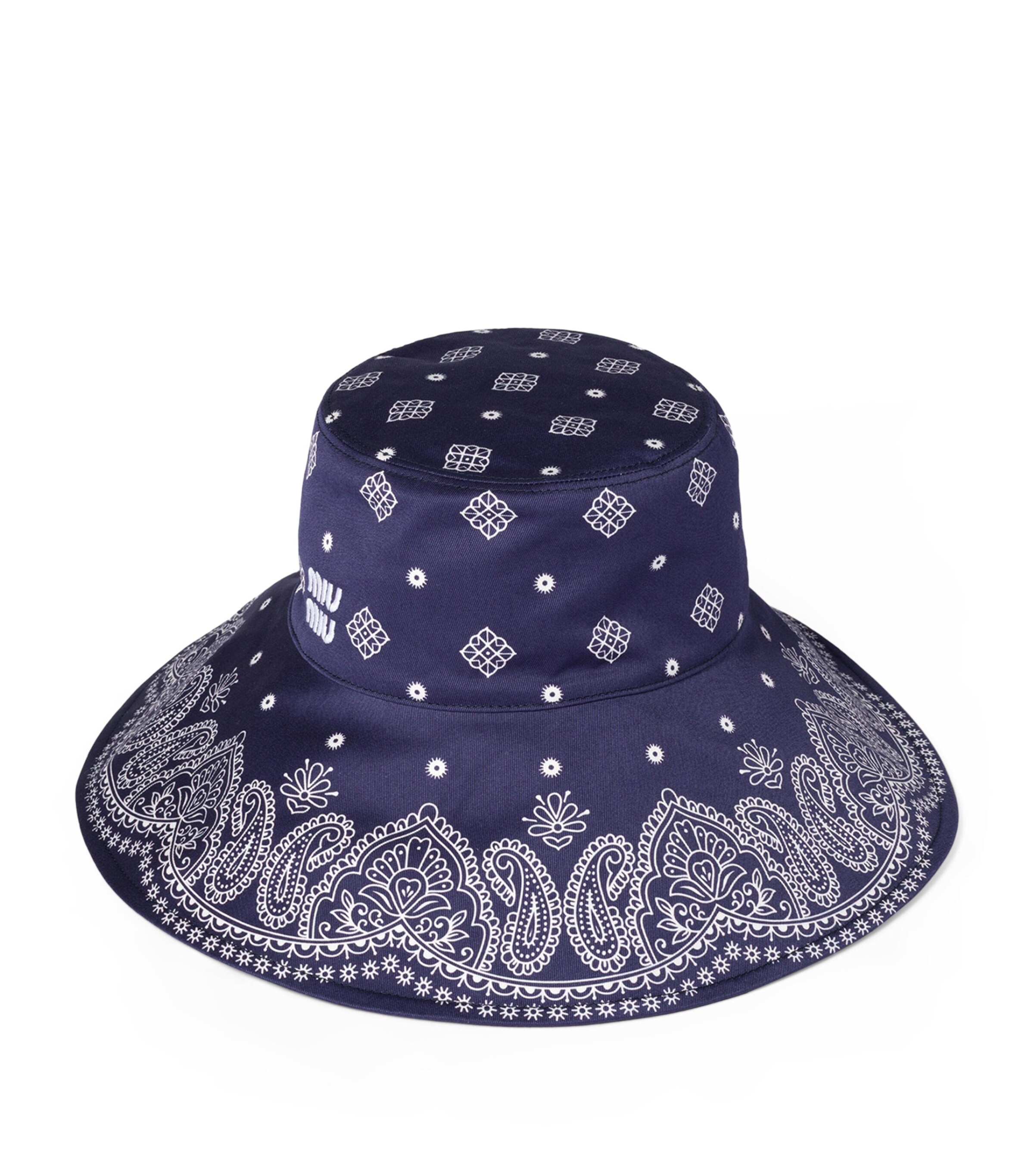 Miu Miu Blue Bandana Print Bucket Hat | Harrods UK