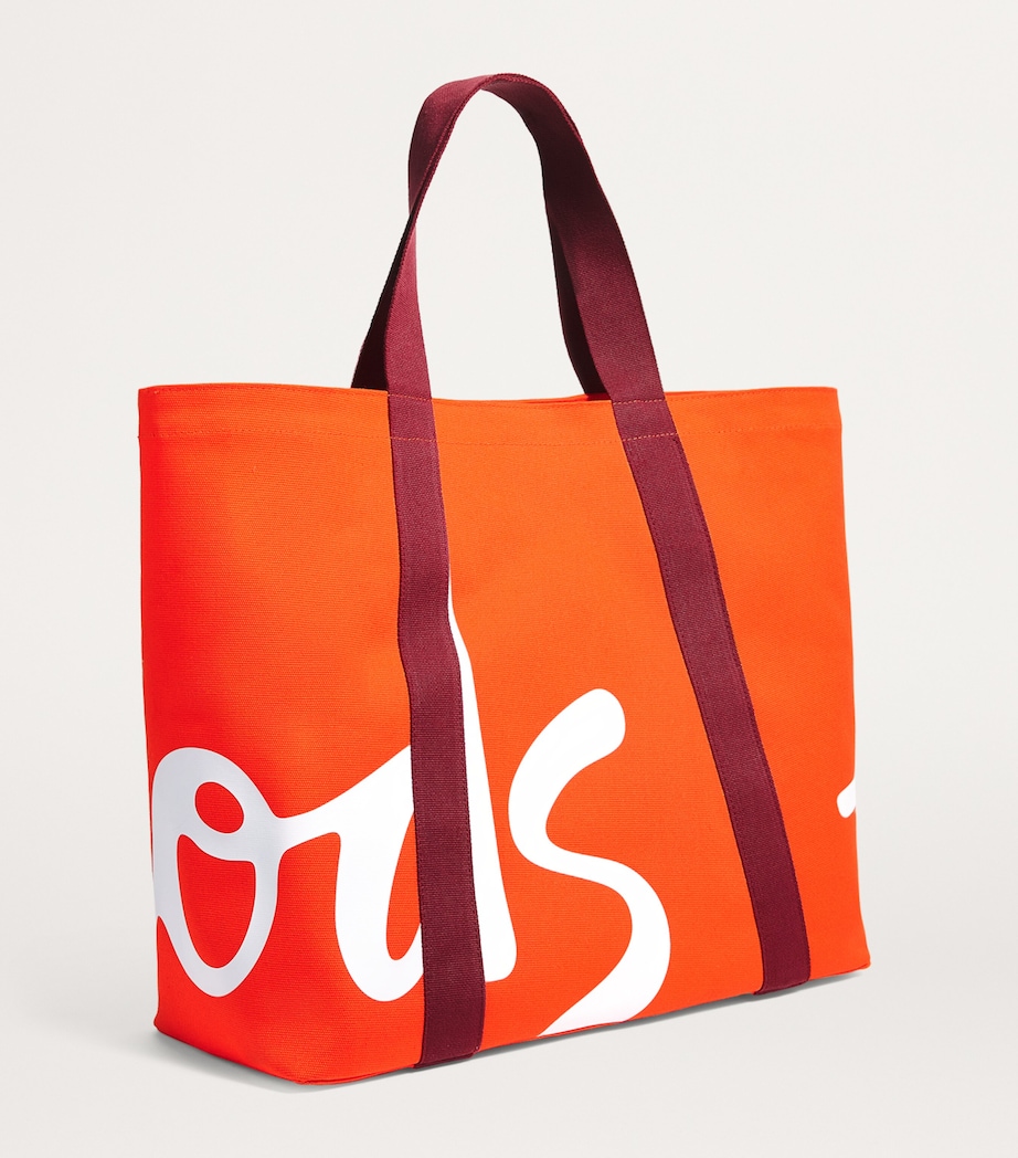 Large Cotton Logo Tote Bag ORANGE Image 4