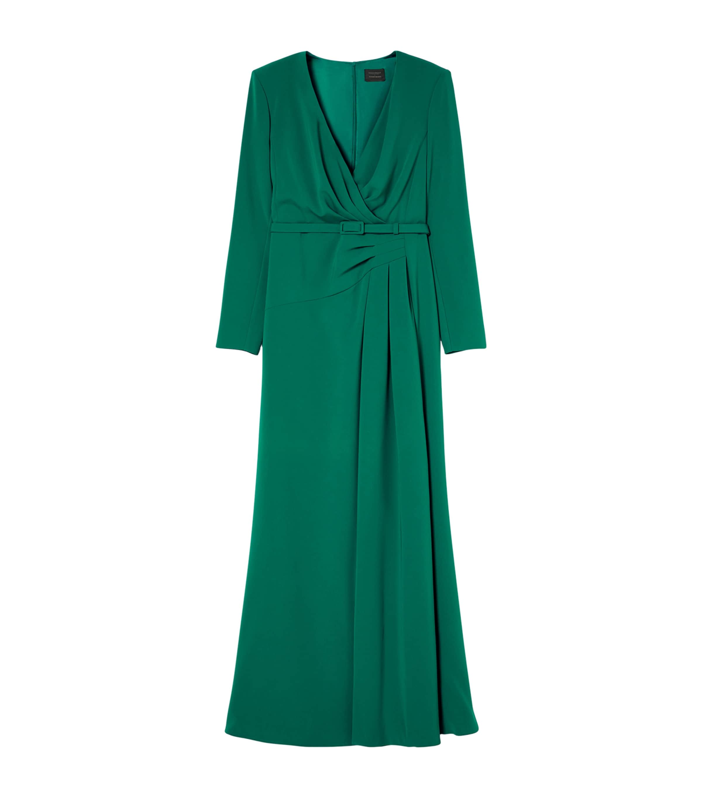 Marina Rinaldi Draped Maxi Dress In Green