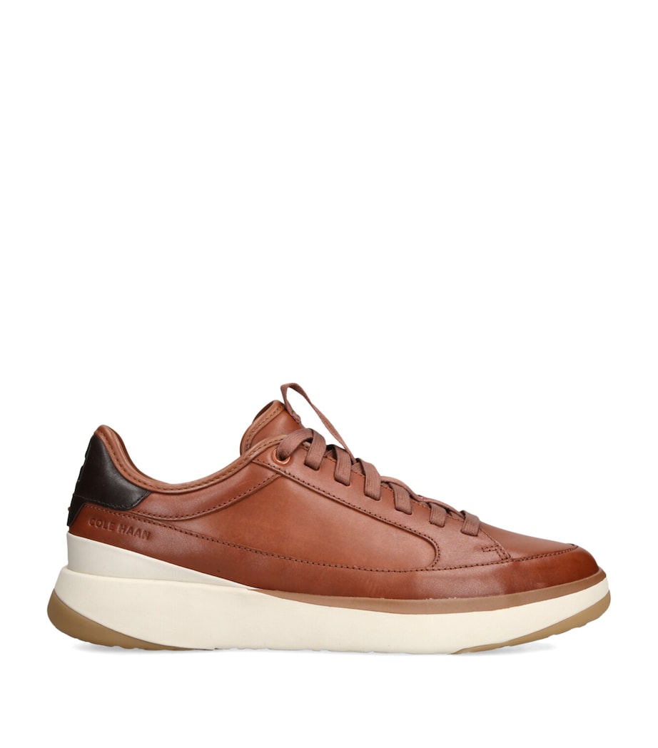 Cole Haan Leather GrandPrø All Day Court Sneakers Tan Comb Image 1