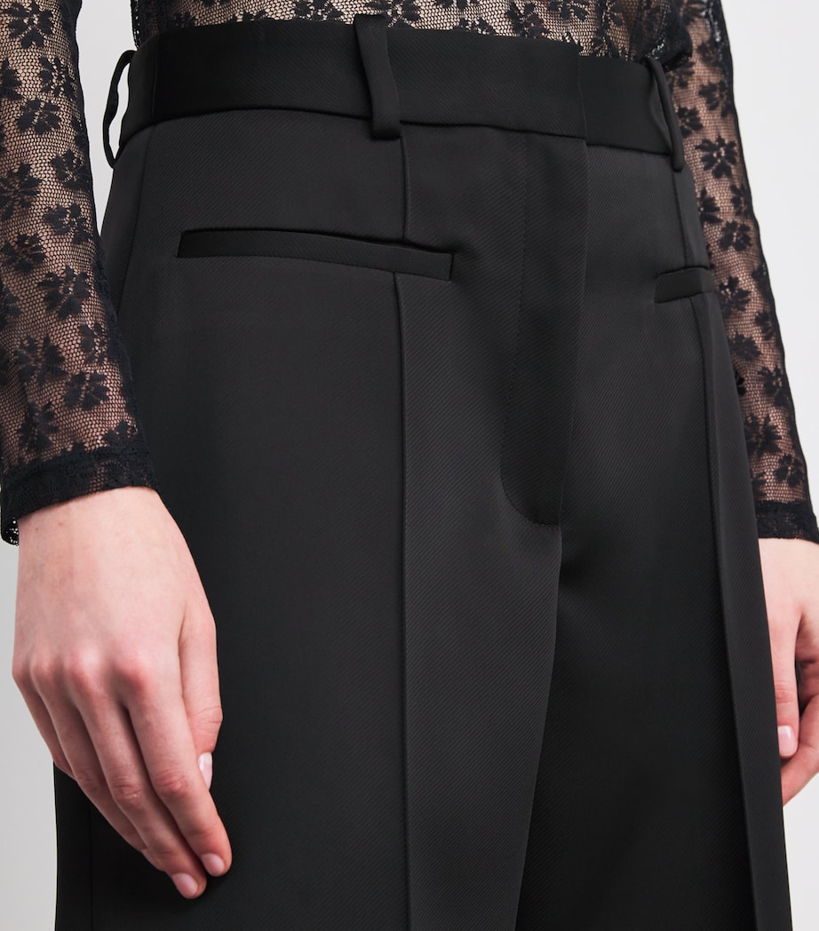 Satin High-Rise Straight Trousers BLACK Image 6