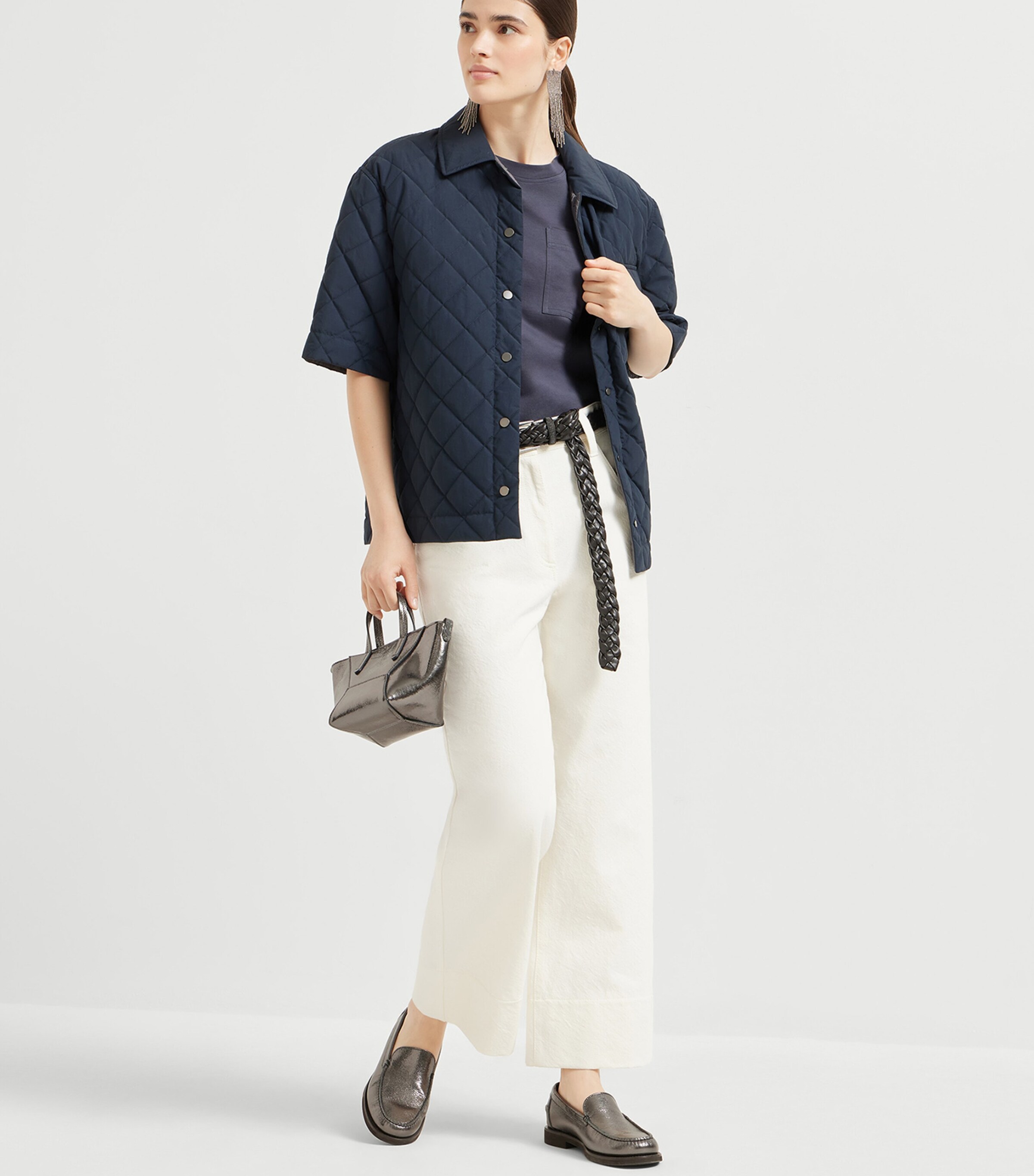 Brunello Cucinelli Womens Cotton Pocket-Detail T-Shirt Image 4