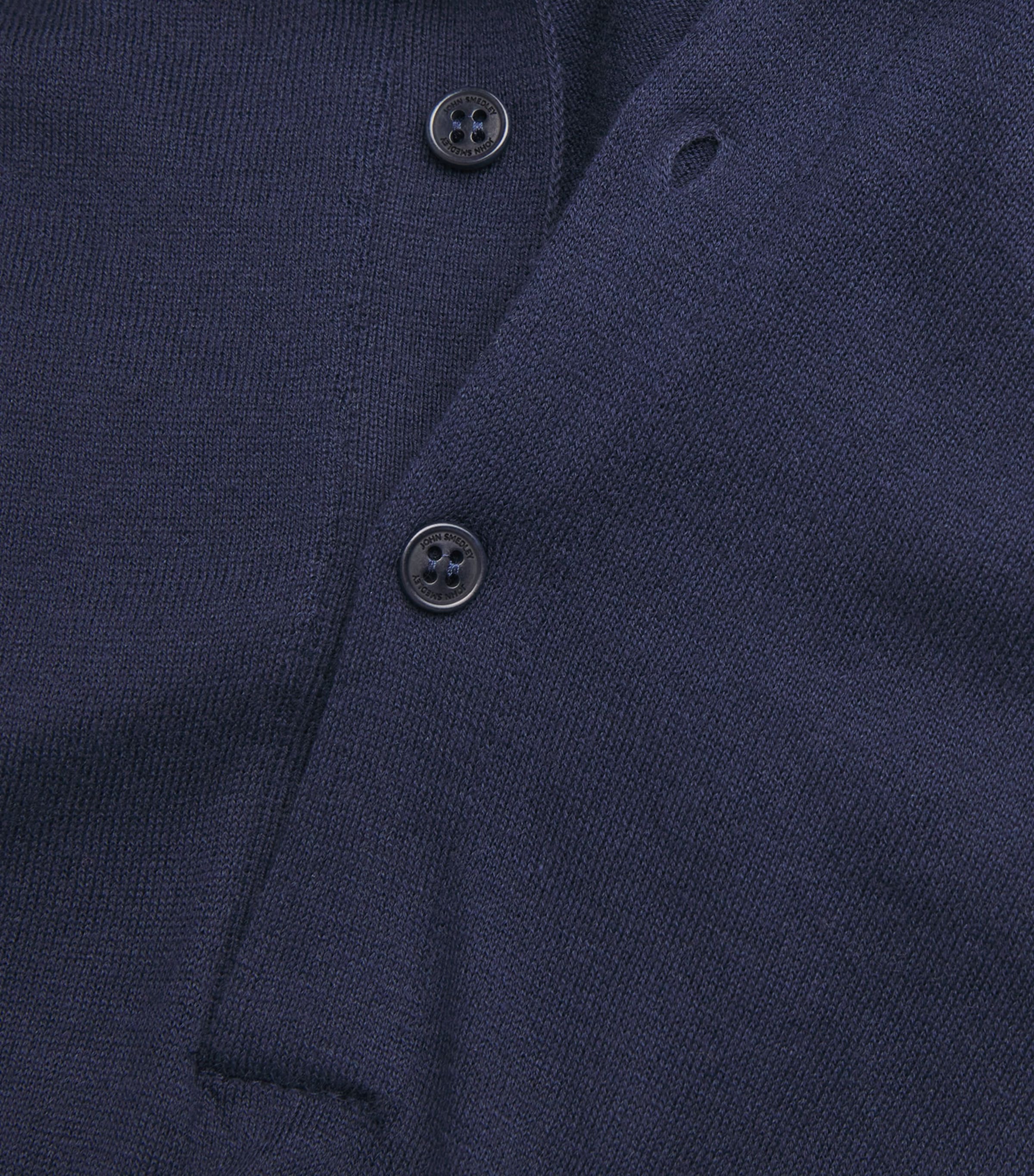 John Smedley Mens Cotton-Cashmere Elias Polo Shirt Eclipse Image 5