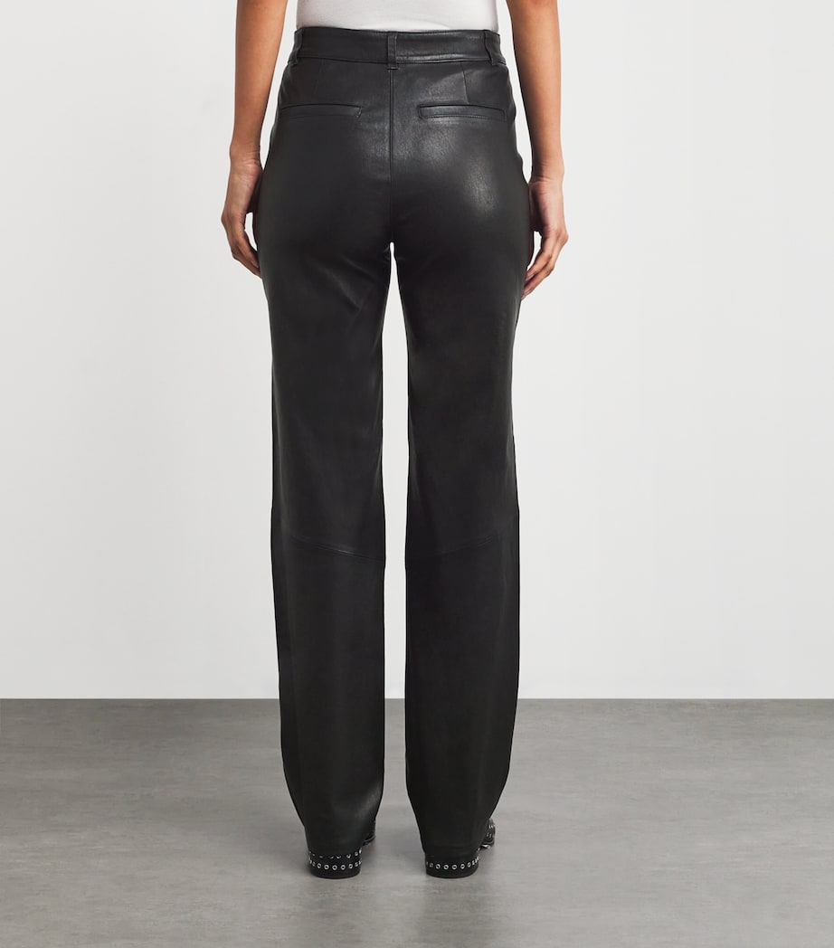 Leather Stevie Straight Trousers BLACK Image 4