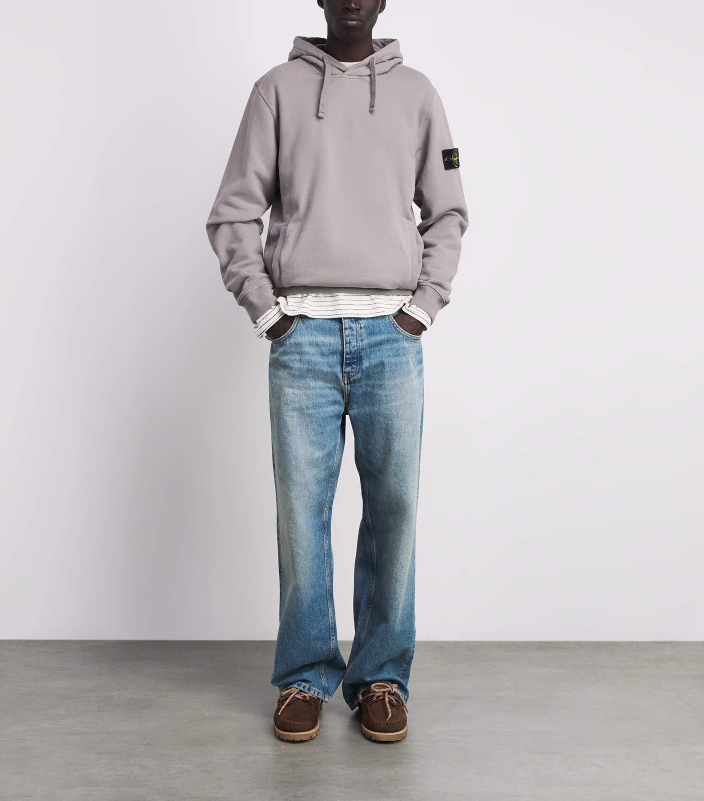 Stone Island Mens Organic Cotton Compass Hoodie Image 2