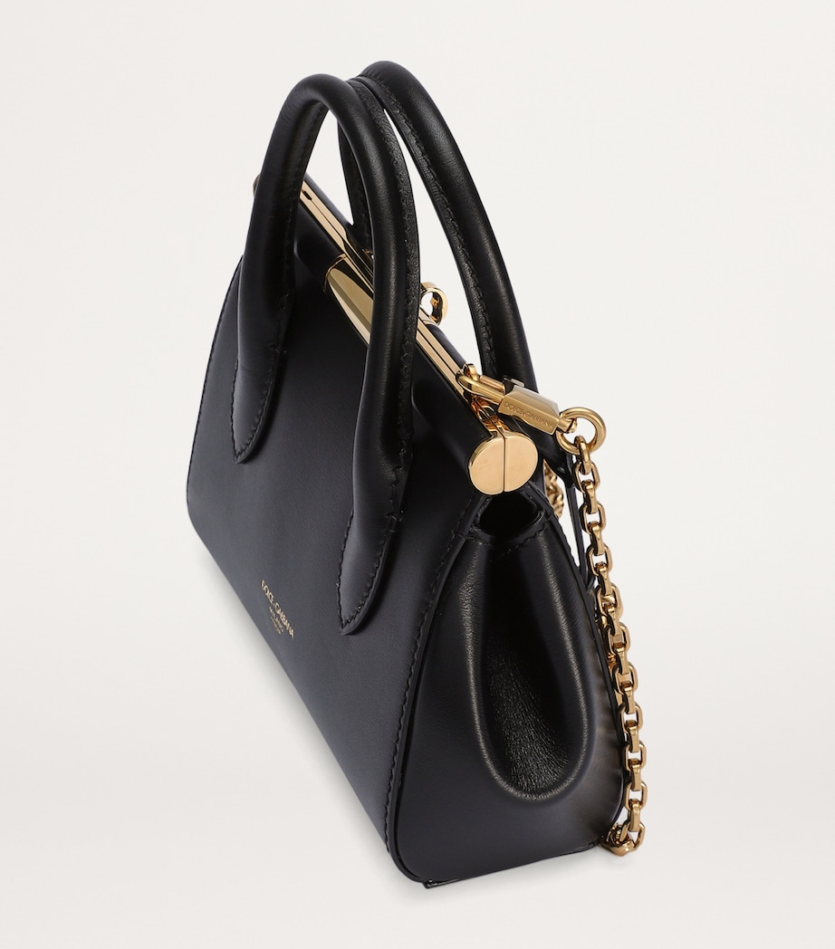 Leather Top-Handle Bag 80999-BLACK Image 5