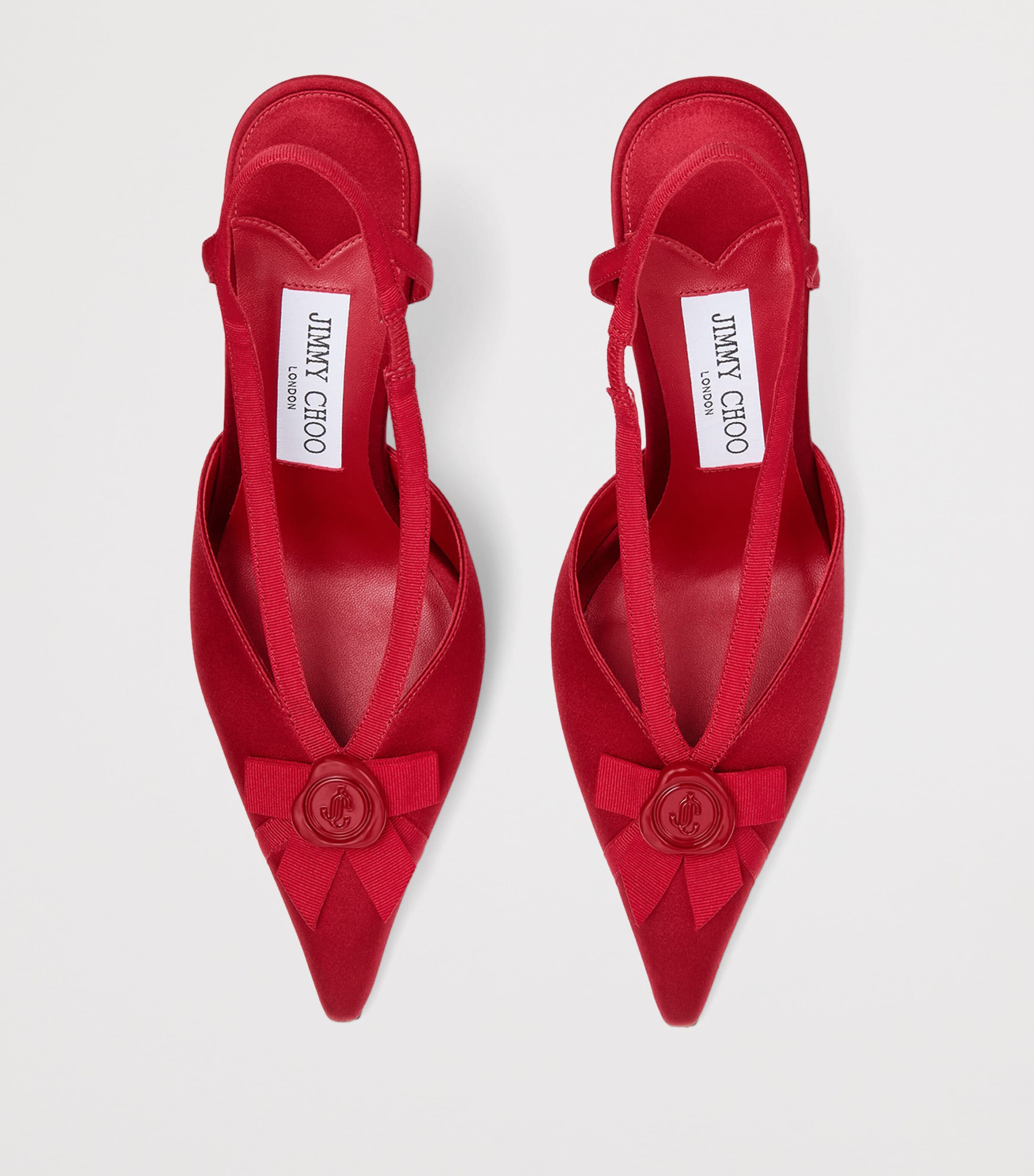 Jimmy Choo Faya 95 Satin Slingback Pumps Ruby Red/ruby Red Image 4