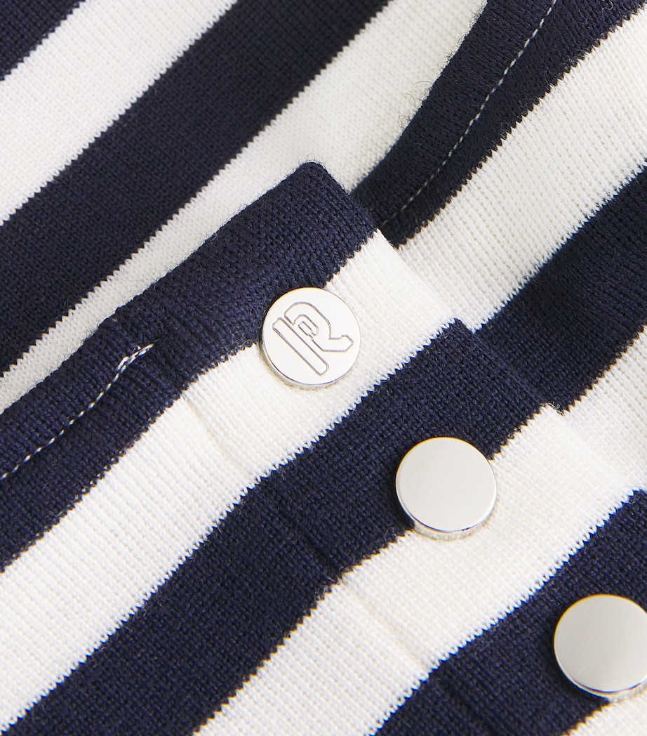 Stripe Knitted Crop Top M128 NAVY / CREAM Image 5