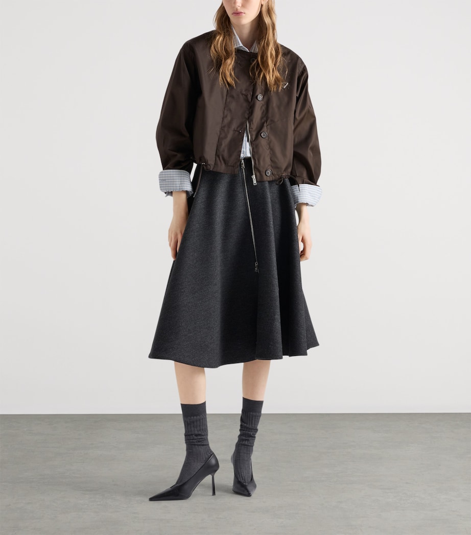 Prada Womens Re-Nylon Triangle Jacket Brown Image 2