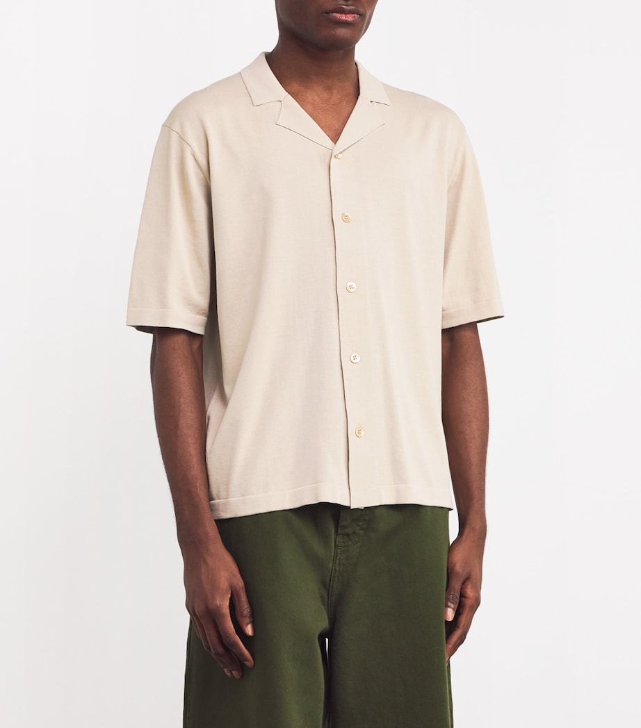 Cotton Short-Sleeve Shirt 01045 - SABBIA/SAND Image 3