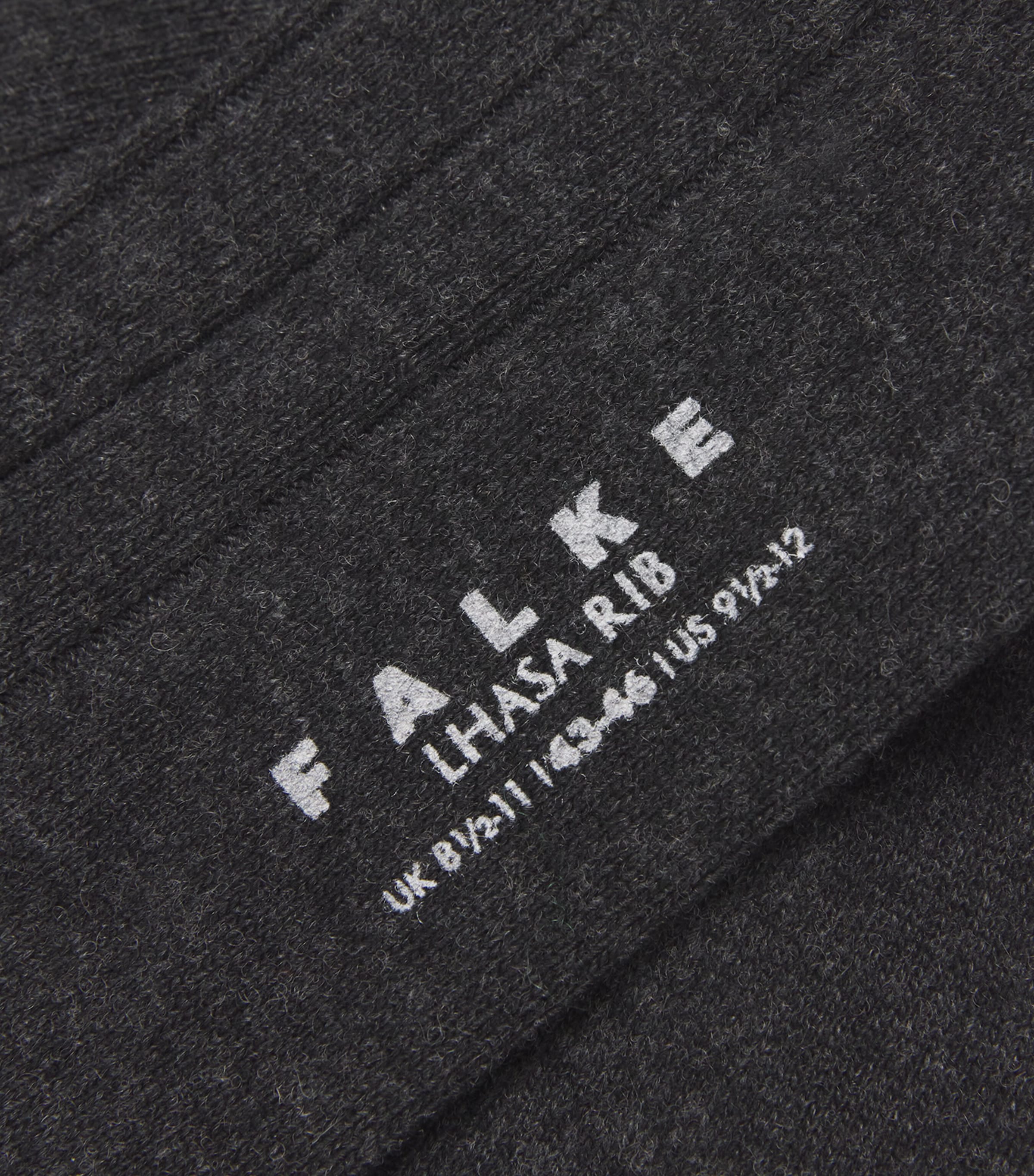 Wool-Cashmere Blend Lhasa Ribbed Socks 3080 ANTHRA MEL Image 2