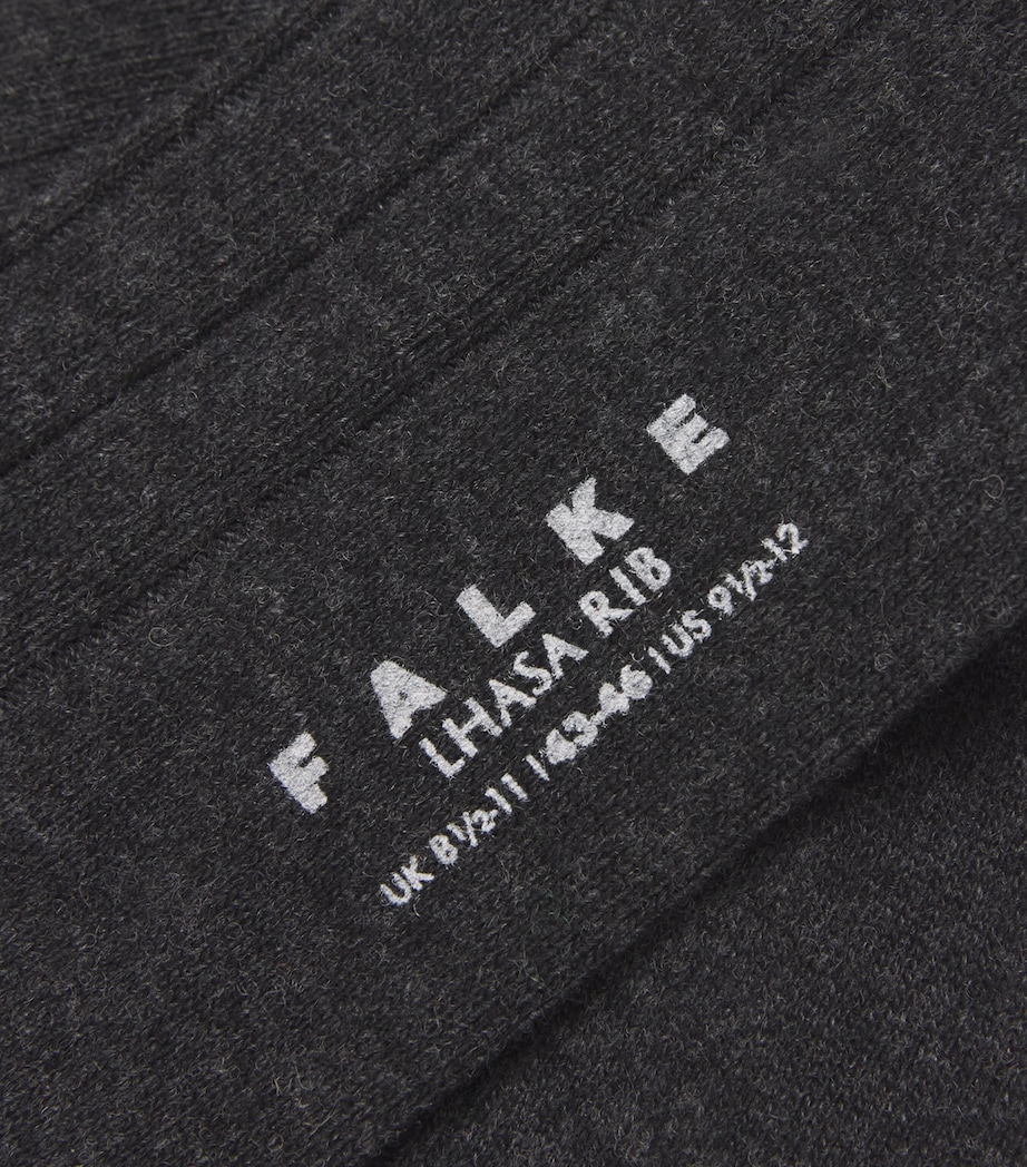 Wool-Cashmere Blend Lhasa Ribbed Socks 3080 ANTHRA MEL Image 2