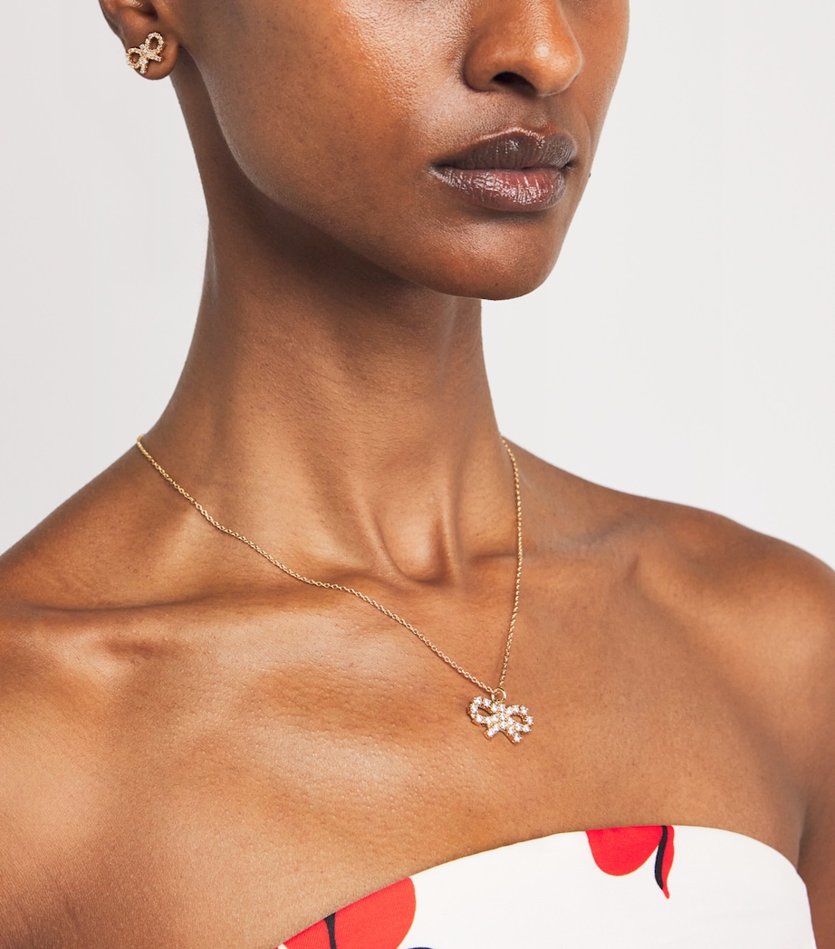 Embellished Bow Earrings GOLD Image 2