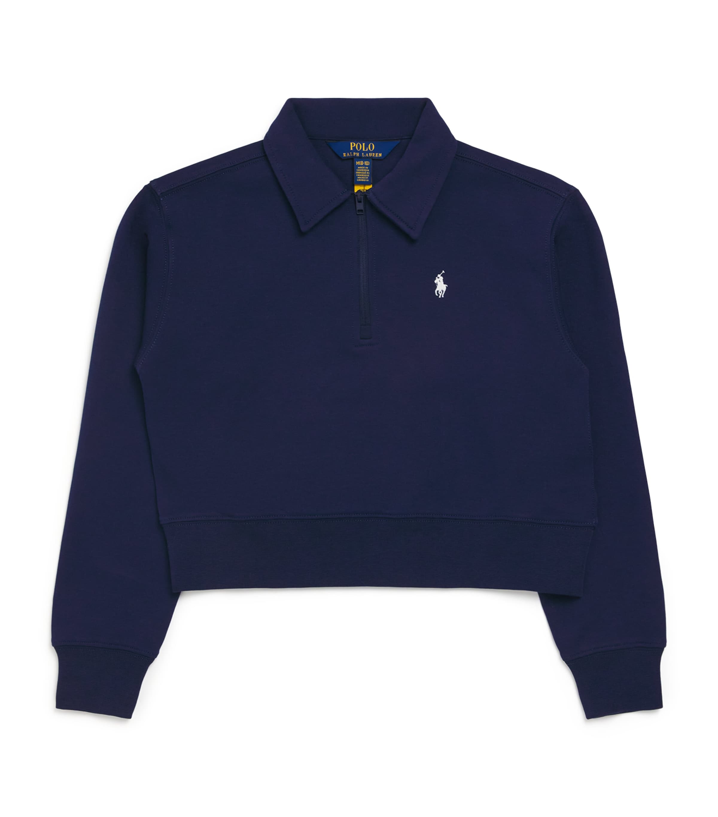 Cotton-Blend Quarter-Zip Sweatshirt (6-14 Years) NAVY Image 1