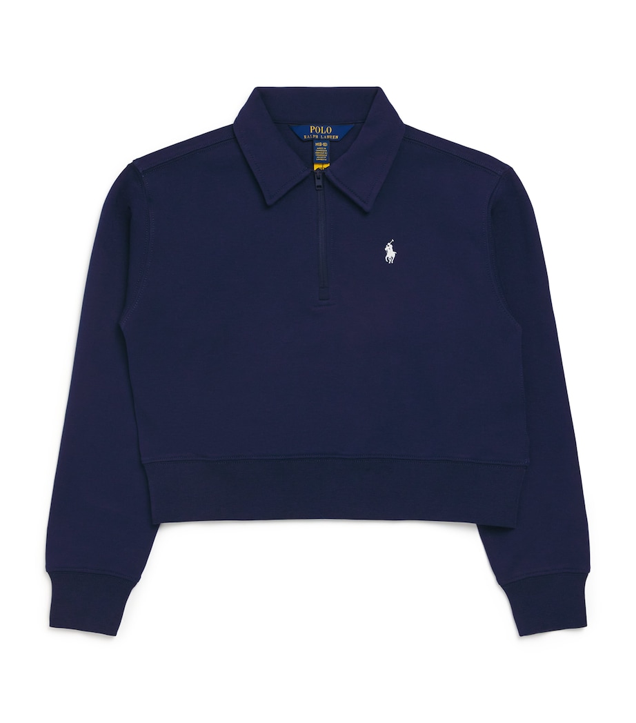 Cotton-Blend Quarter-Zip Sweatshirt (6-14 Years) NAVY Image 1