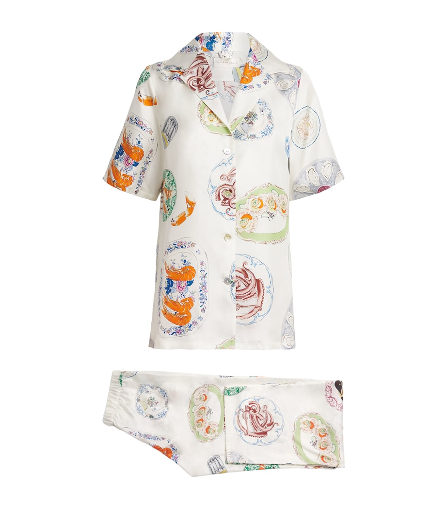 Olivia von Halle Womens Silk Seafood Tilda Pyjama Set Cordoba Image 1