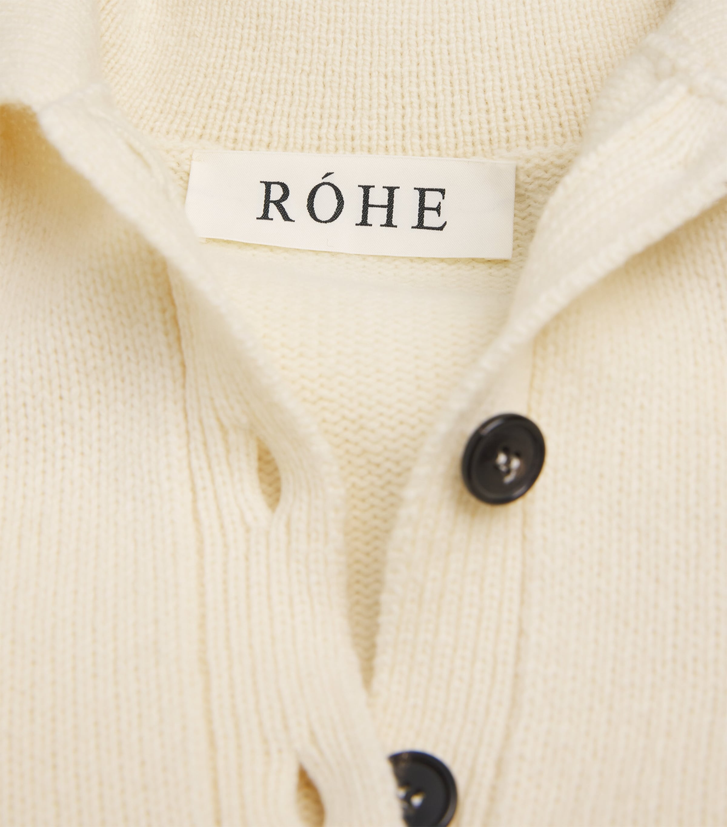 Róhe Womens Wool-Blend Polo Sweater Cream Image 6