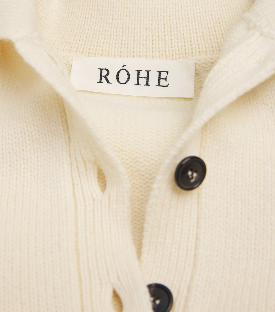 Róhe Womens Wool-Blend Polo Sweater Cream Image 6