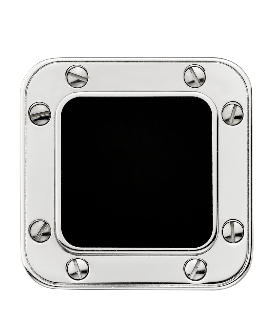 Sterling Silver Santos de Cartier Cufflinks BLACK Image 2