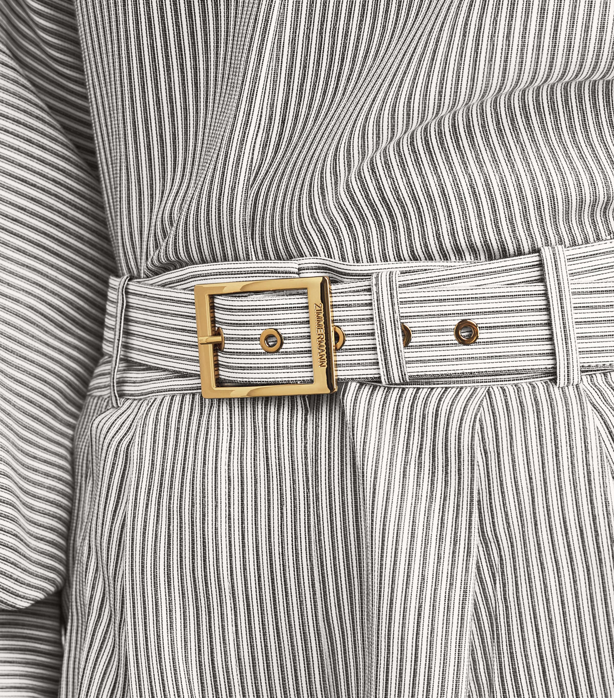 Cotton-Silk Hypnotic Wide-Leg Trousers NAVY STRIPE Image 6