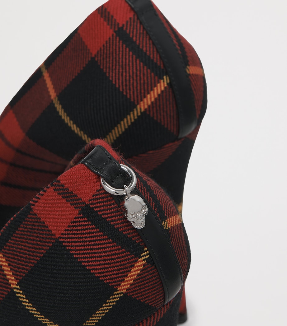 McQueen Cotton Tartan Skull Pumps 105 Image 5