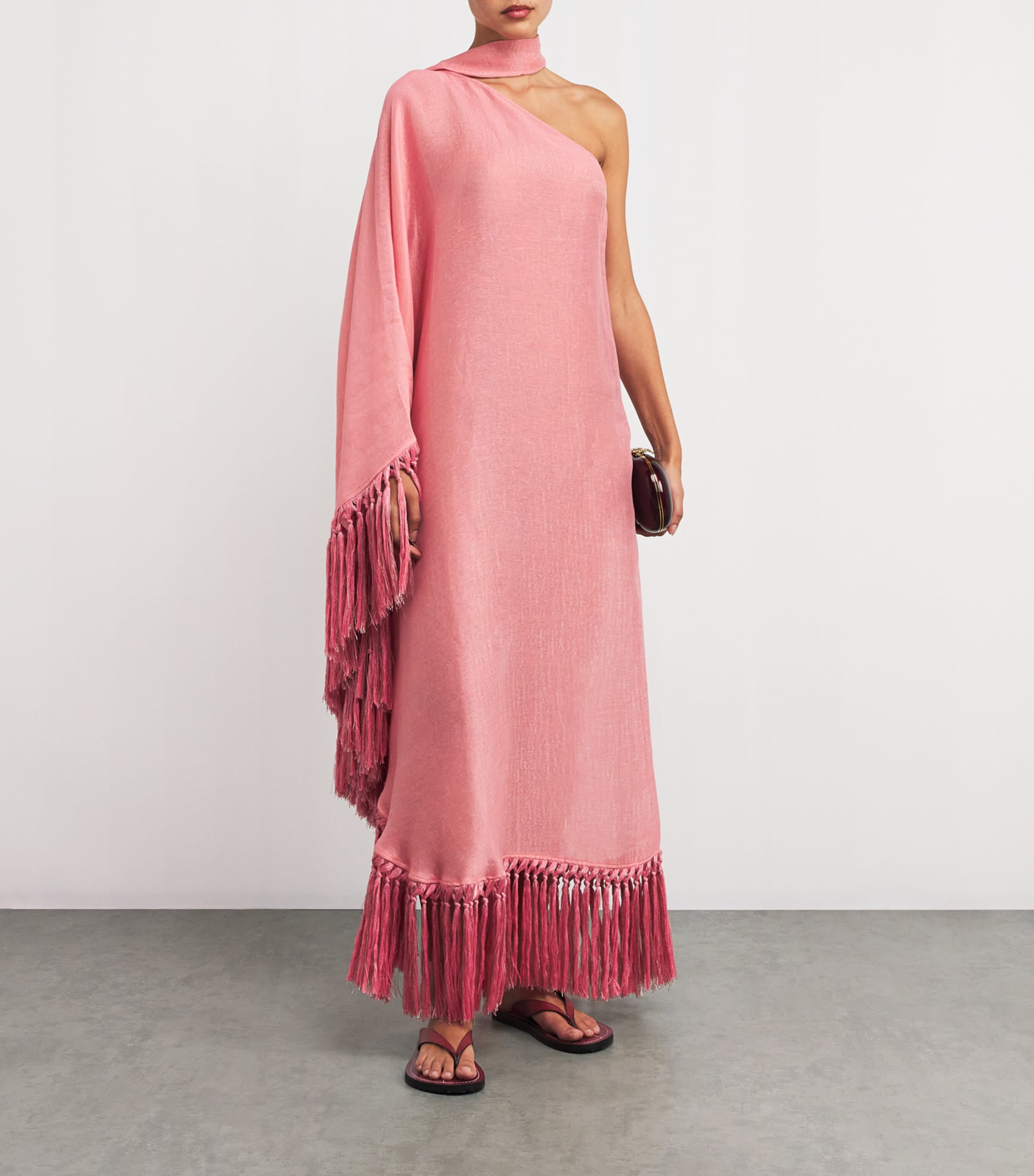 Suede Flora Flip Flops MERLOT Image 6