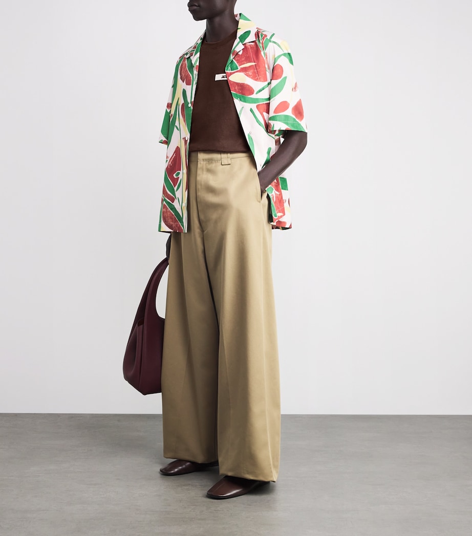 Cotton Logo Patch T-Shirt 880-DARK BROWN Image 2