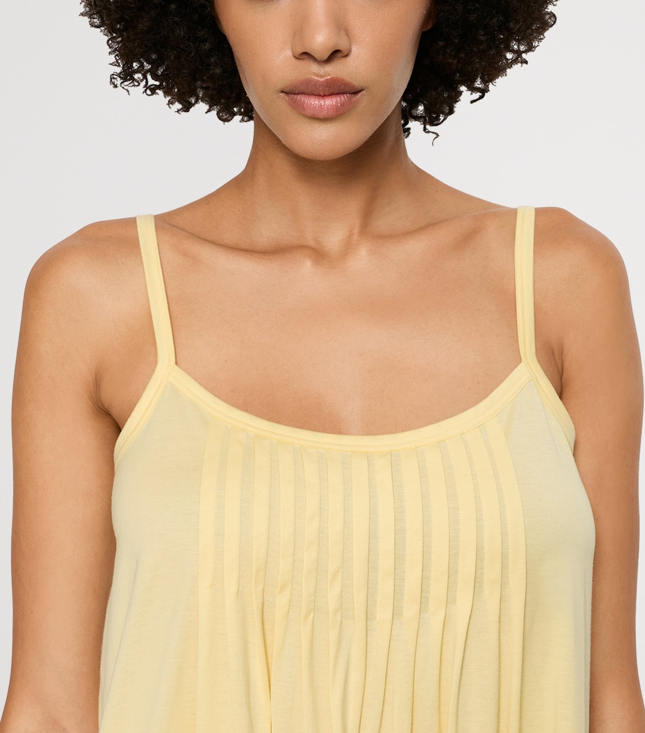 Hanro Womens Cotton Juliet Spaghetti Dress Vanilla Highlight Image 6