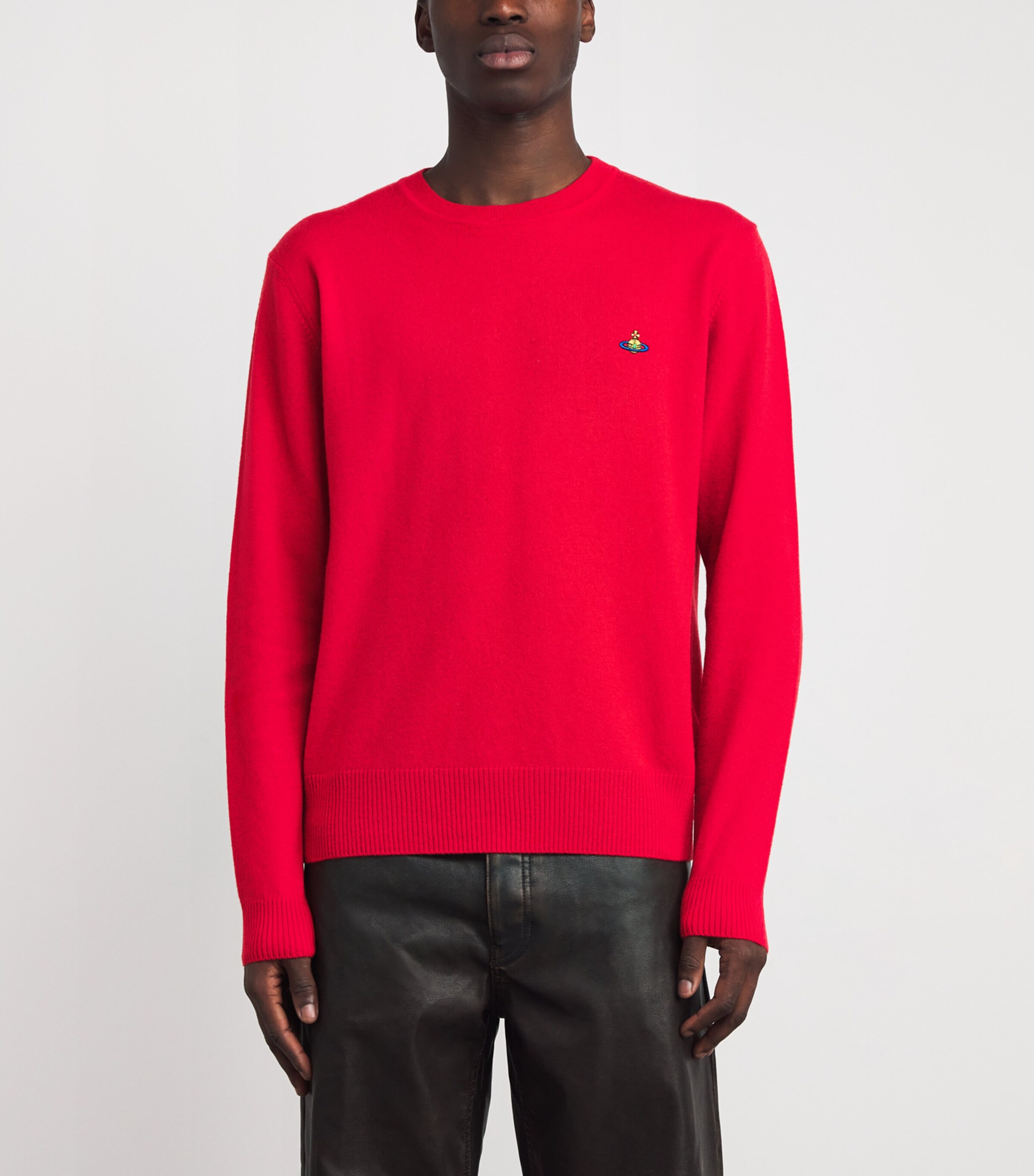 Merino Wool-Cashmere Orb Alex Sweater H407 RED Image 3