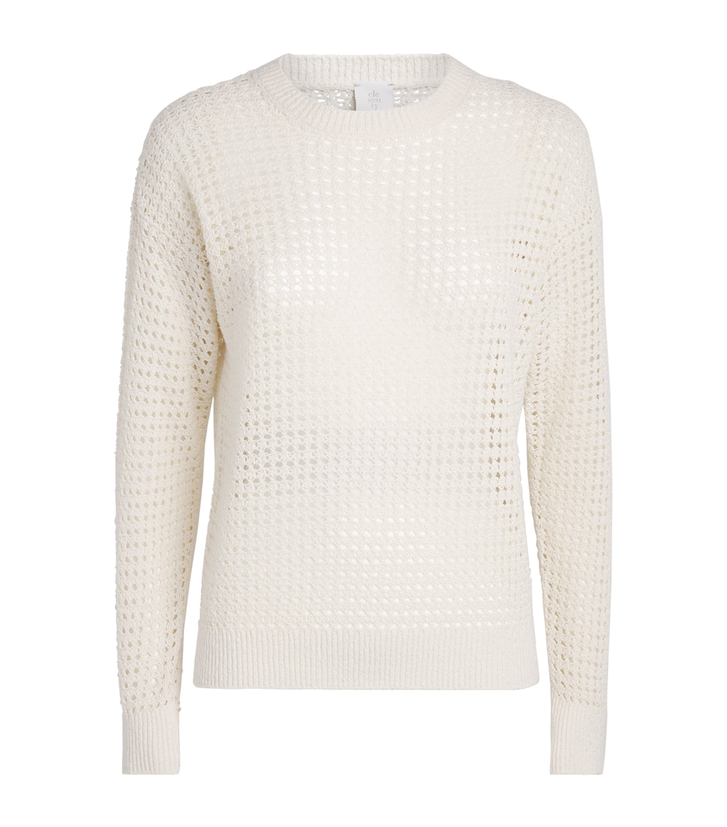 Eleventy Silk Open-knit Sweater In White