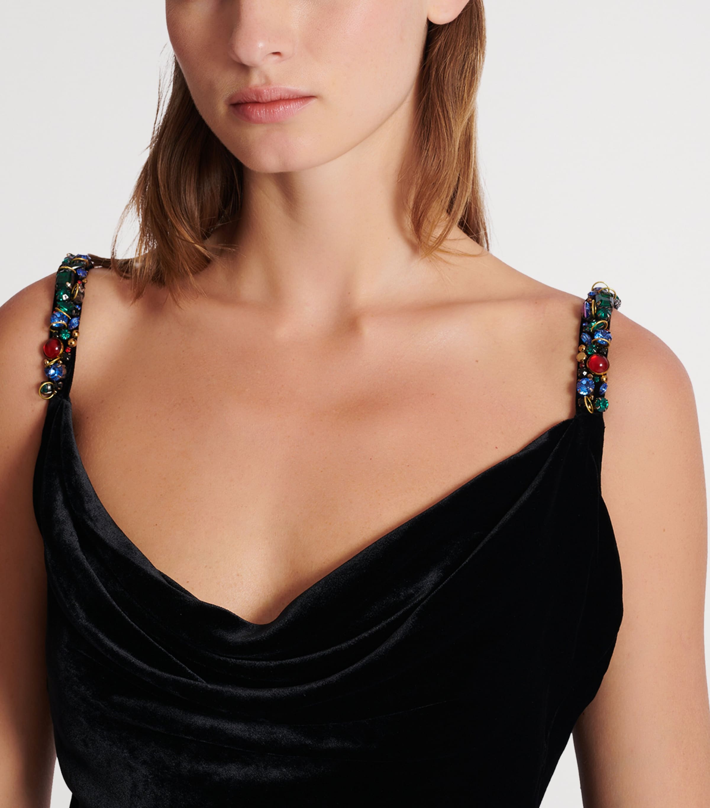 Velvet Embellished Gown EAH NOIR/MULTICO Image 7